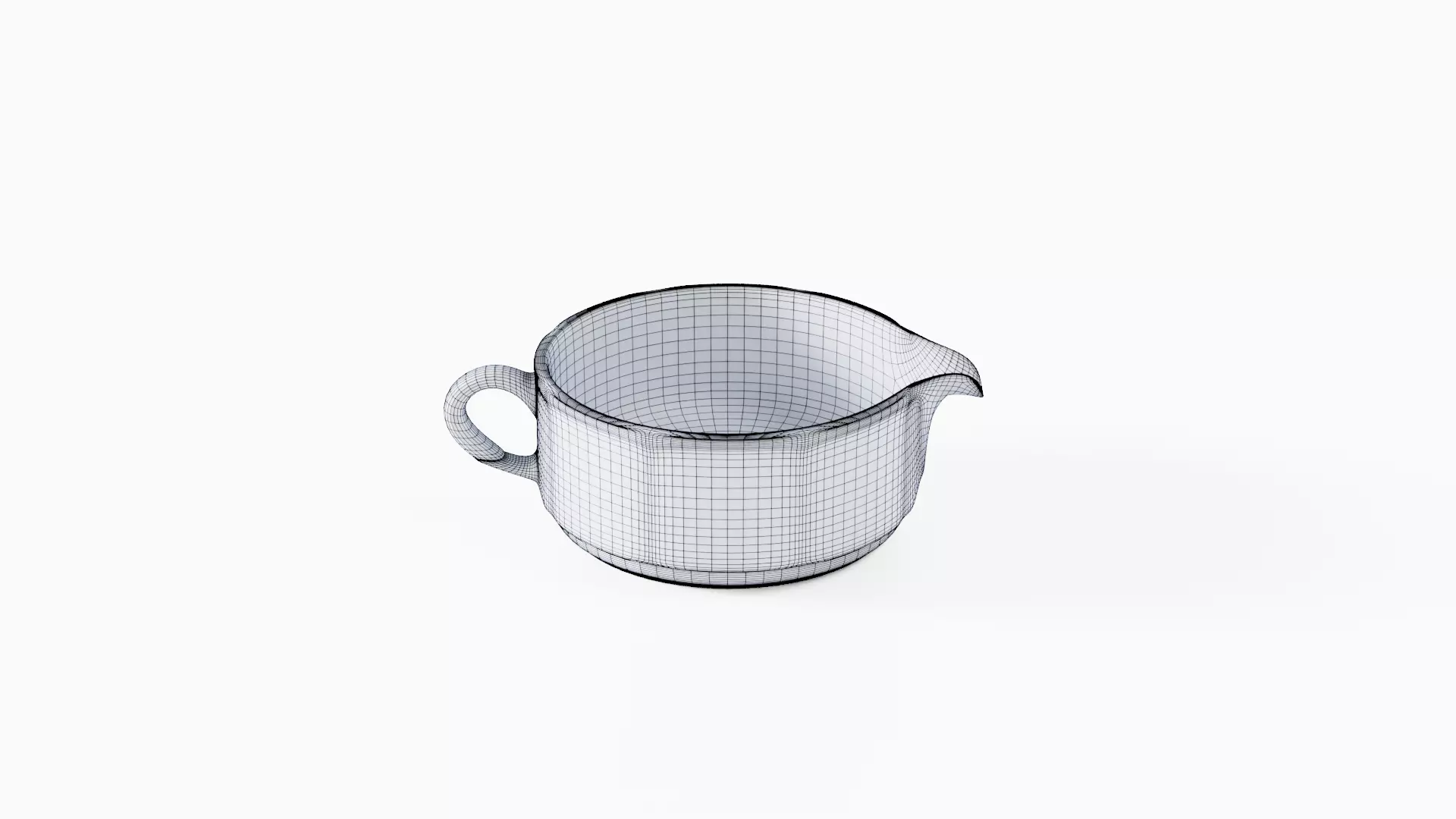 White Tableware Set and Plates Low-poly 3D model_96