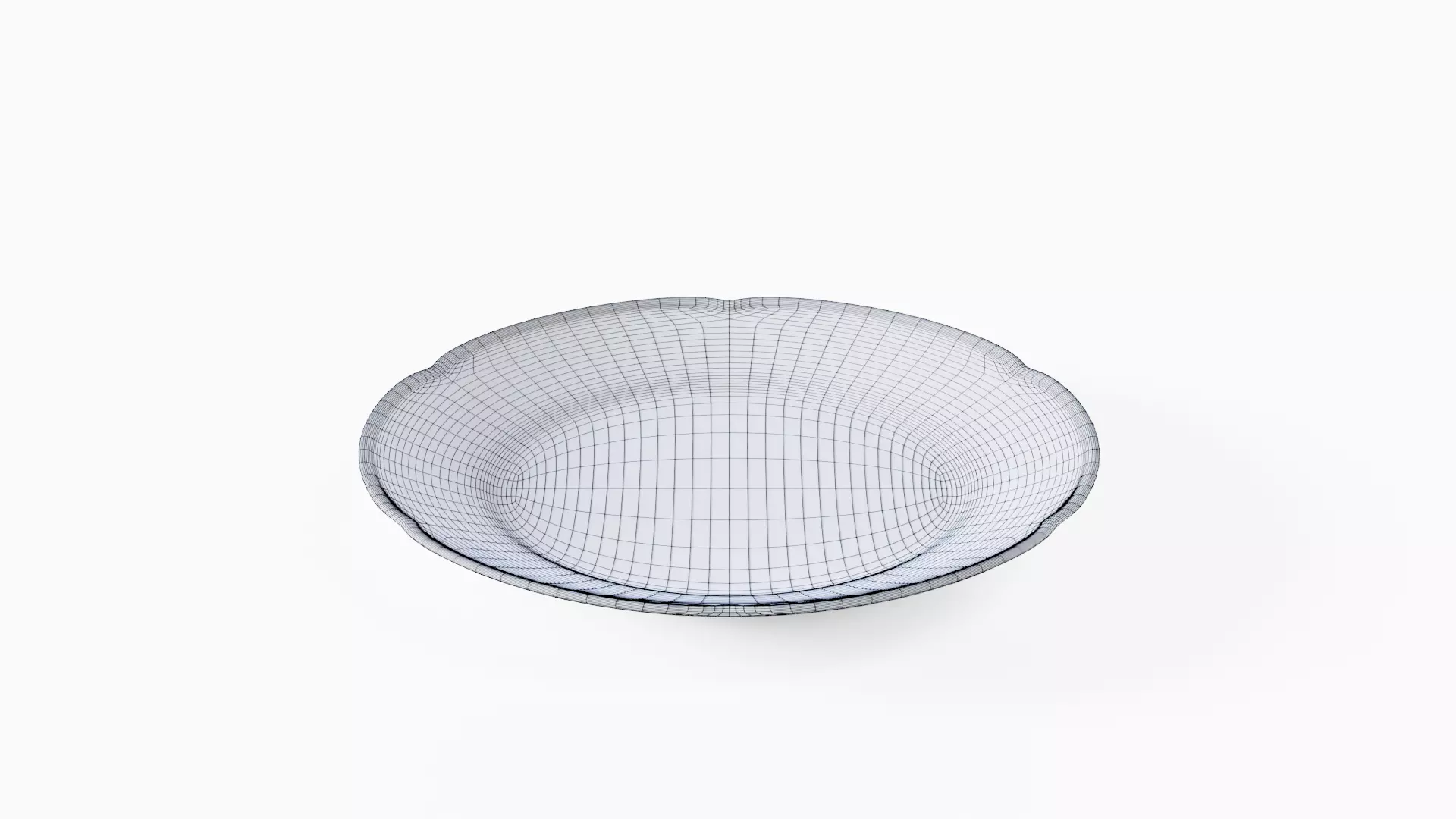 White Tableware Set and Plates Low-poly 3D model_63