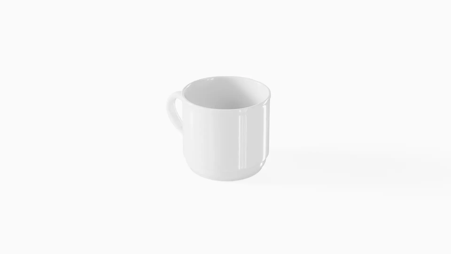 White Tableware Set and Plates Low-poly 3D model_23