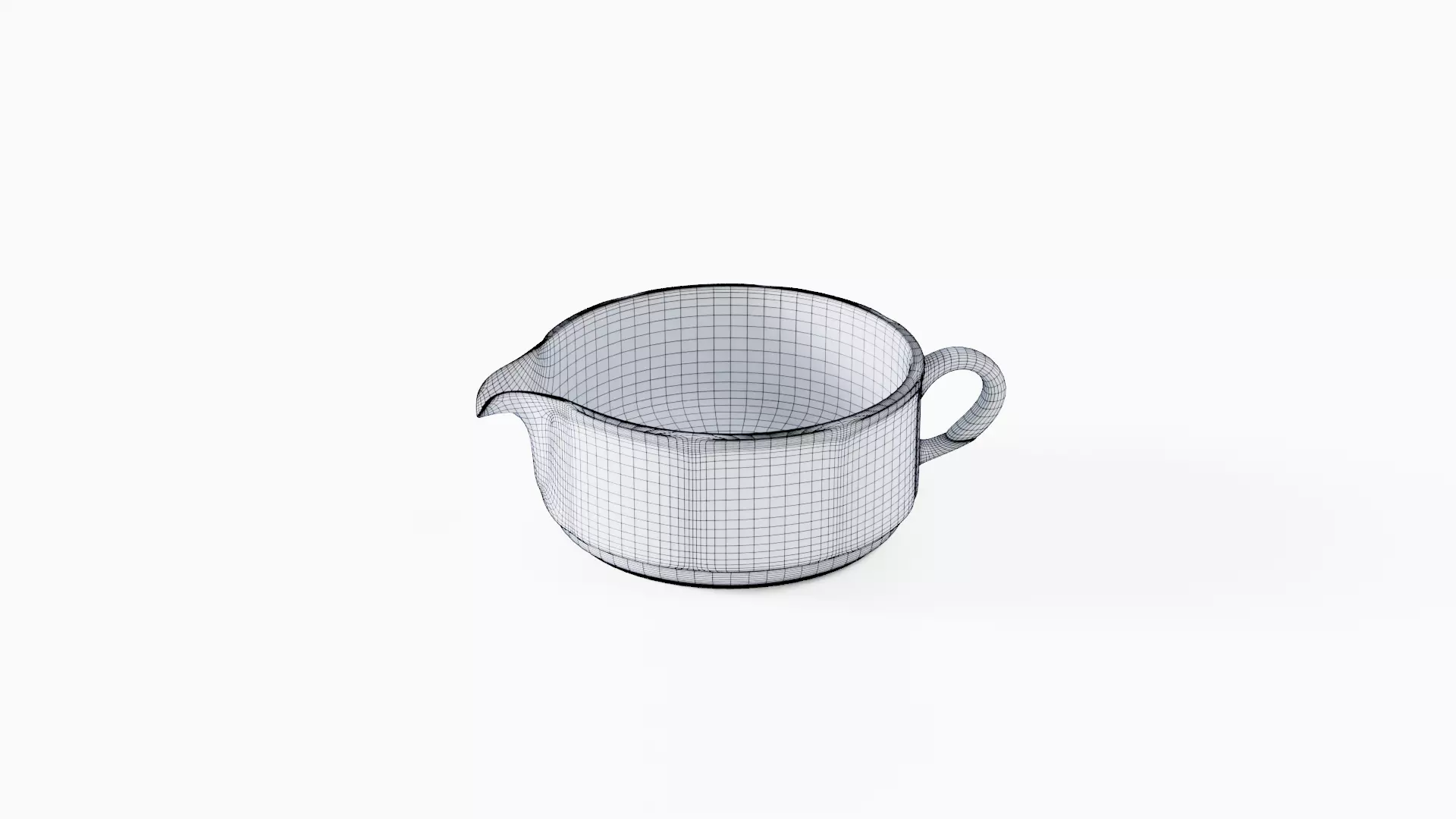 White Tableware Set and Plates Low-poly 3D model_99