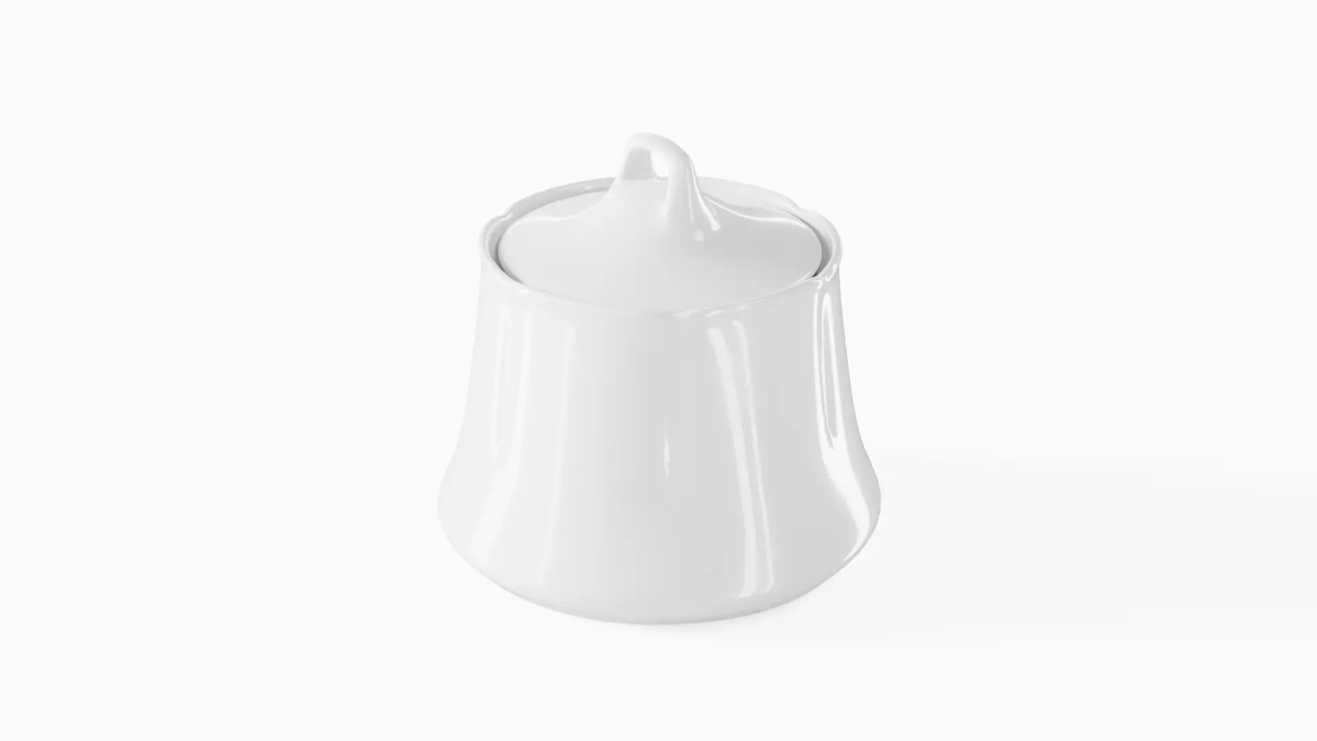 White Tableware Set and Plates Low-poly 3D model_50