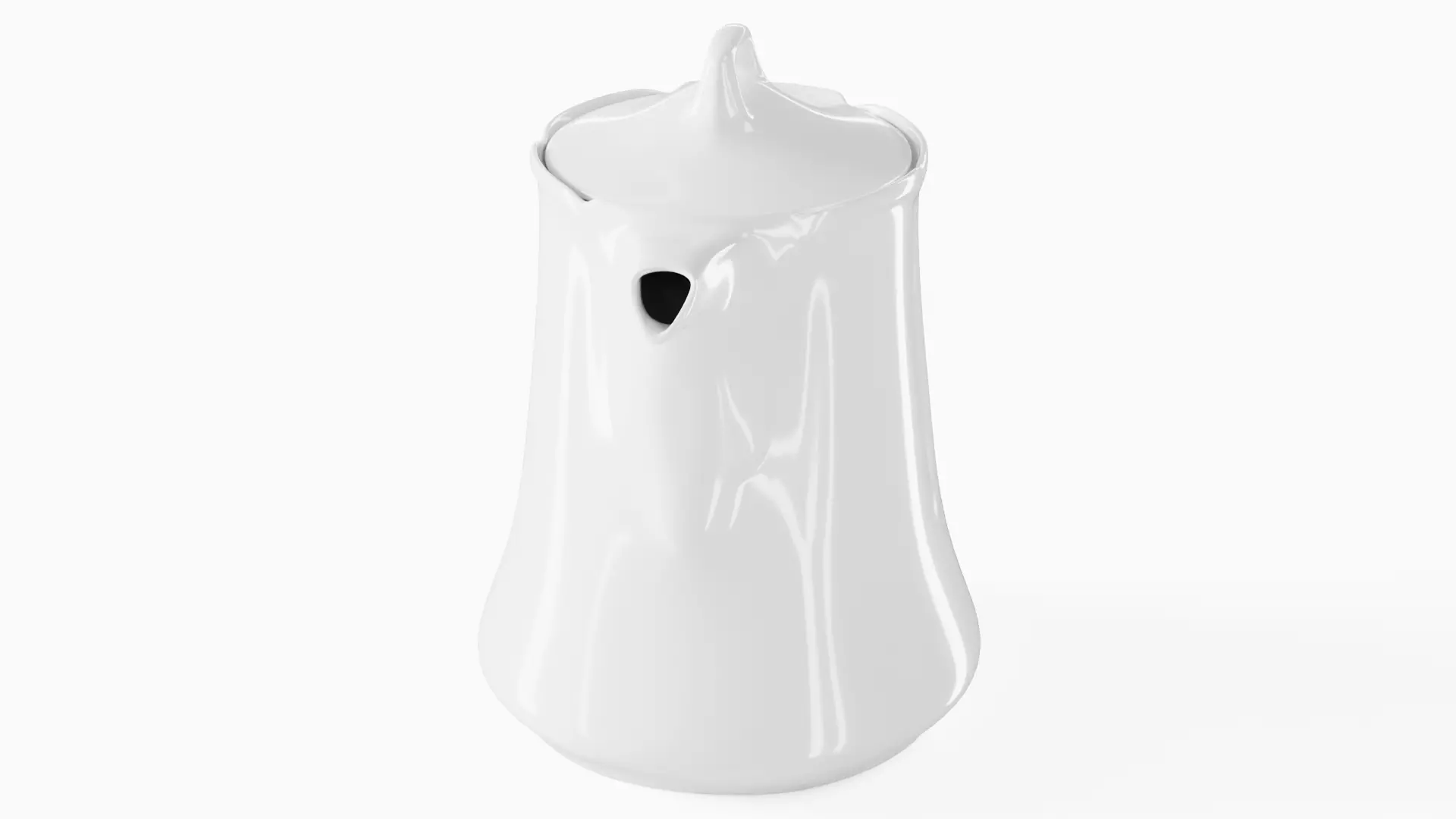 White Tableware Set and Plates Low-poly 3D model_34