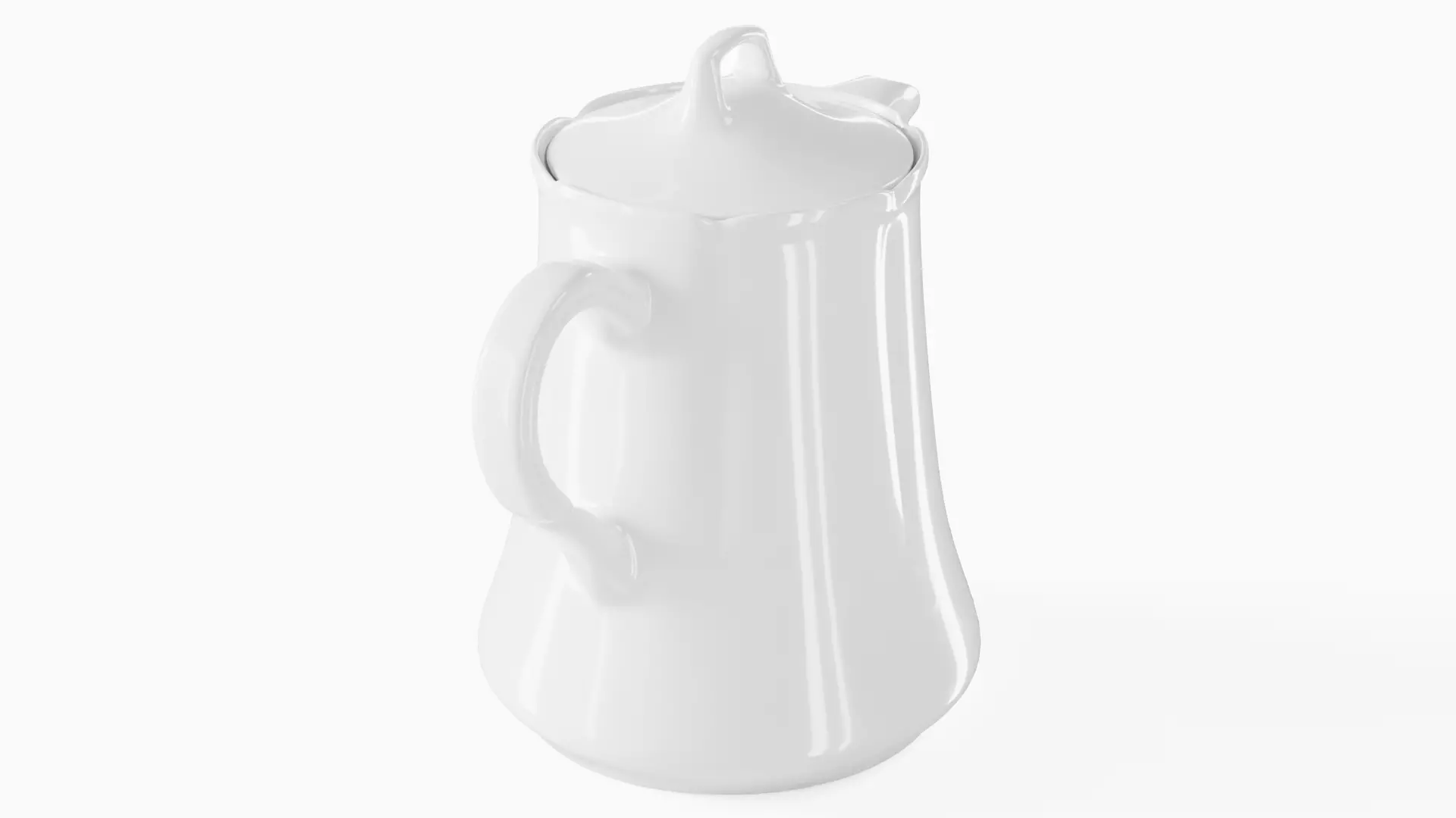 White Tableware Set and Plates Low-poly 3D model_31