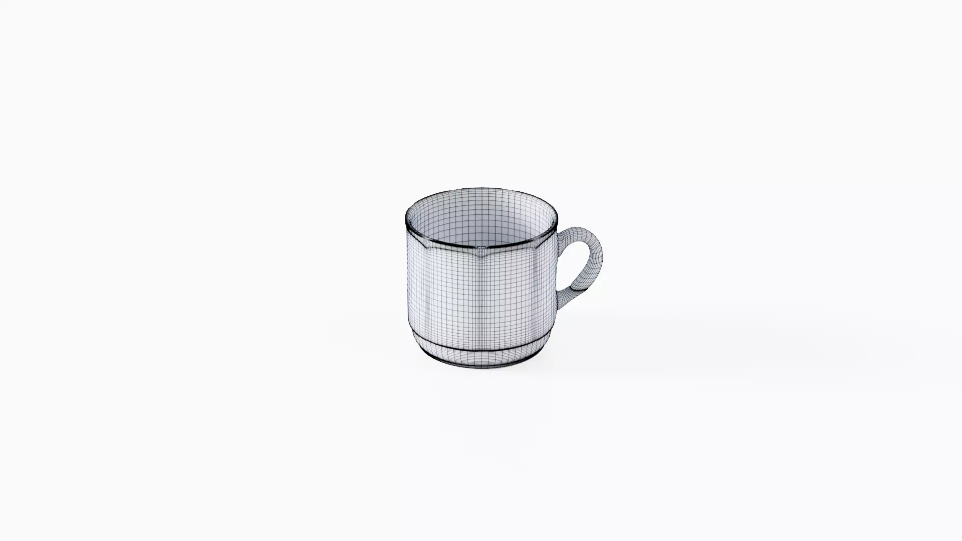 White Tableware Set and Plates Low-poly 3D model_81