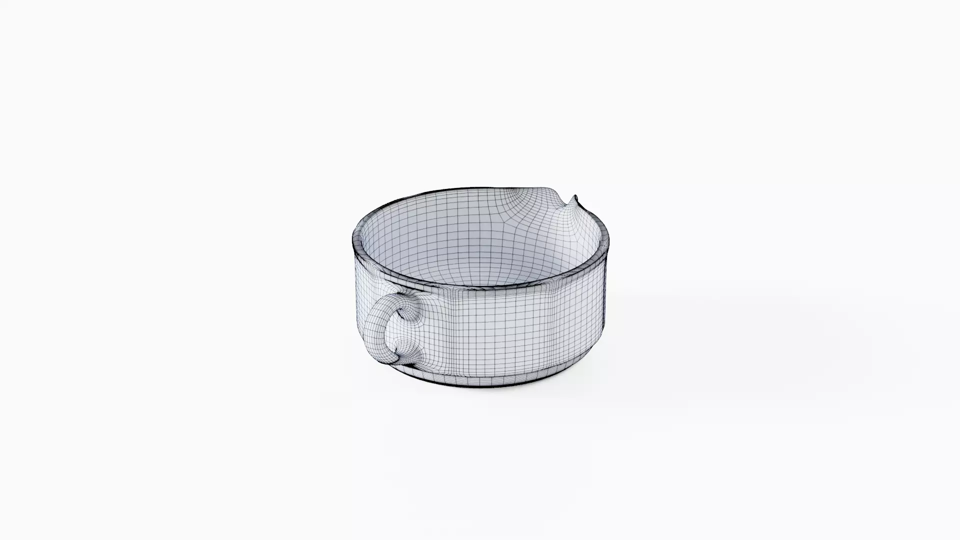 White Tableware Set and Plates Low-poly 3D model_97