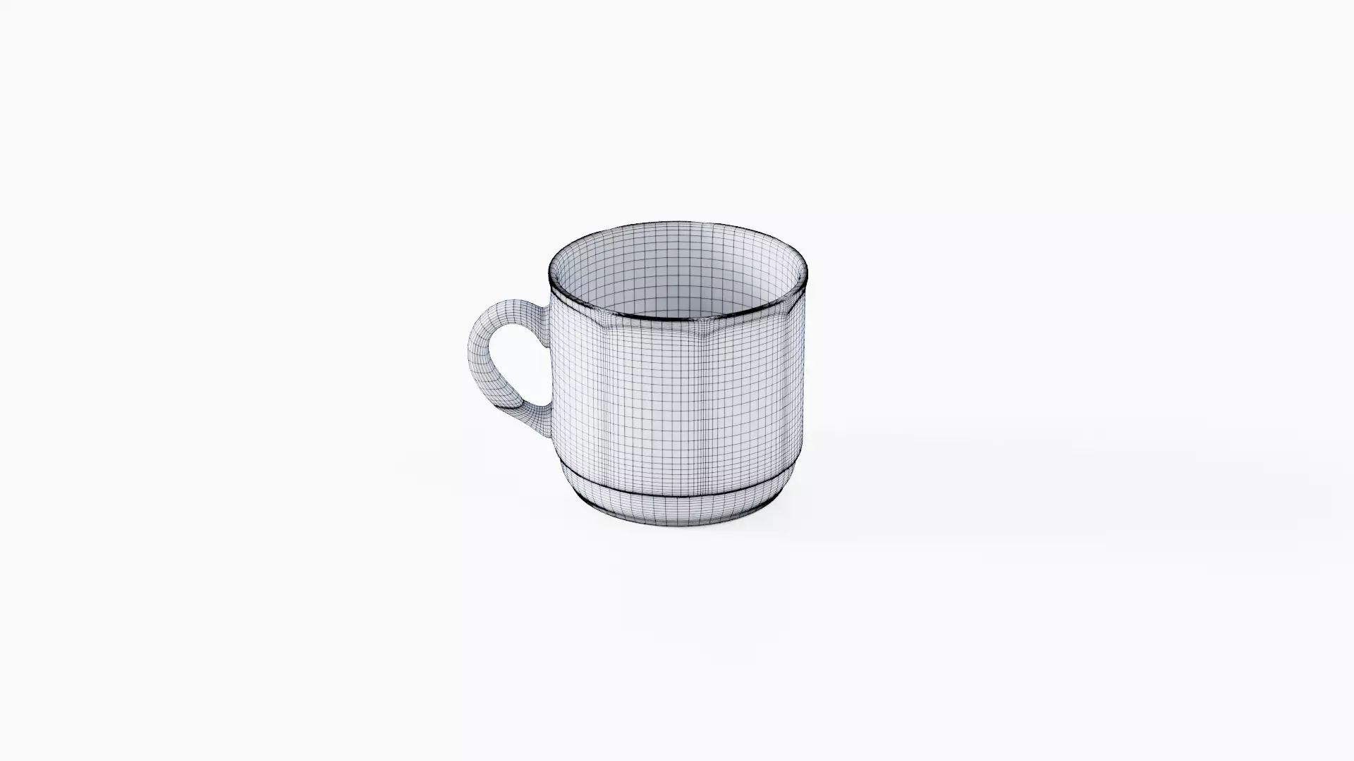 White Tableware Set and Plates Low-poly 3D model_66