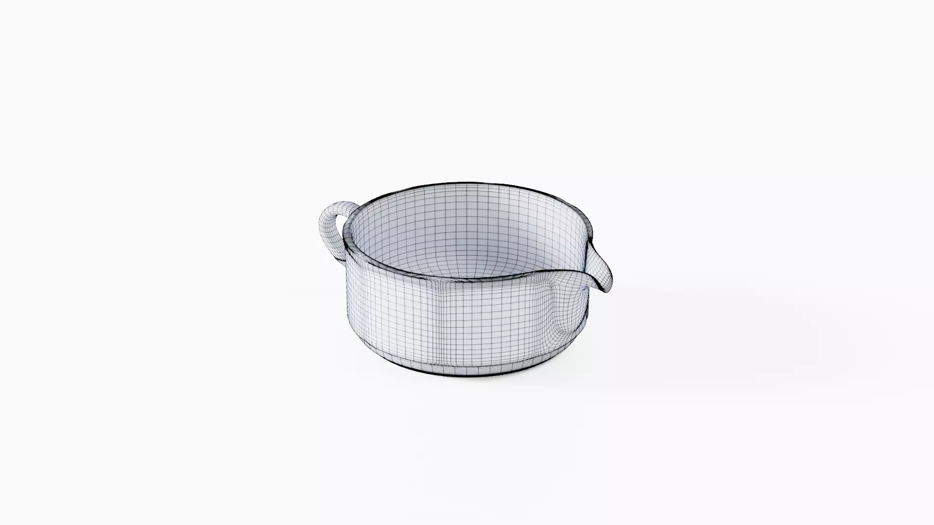 White Tableware Set and Plates Low-poly 3D model_101