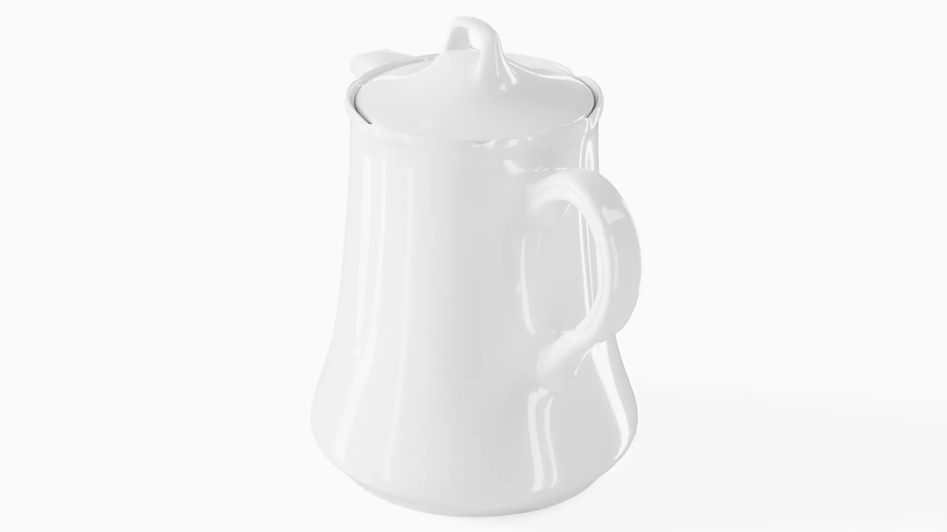 White Tableware Set and Plates Low-poly 3D model_32