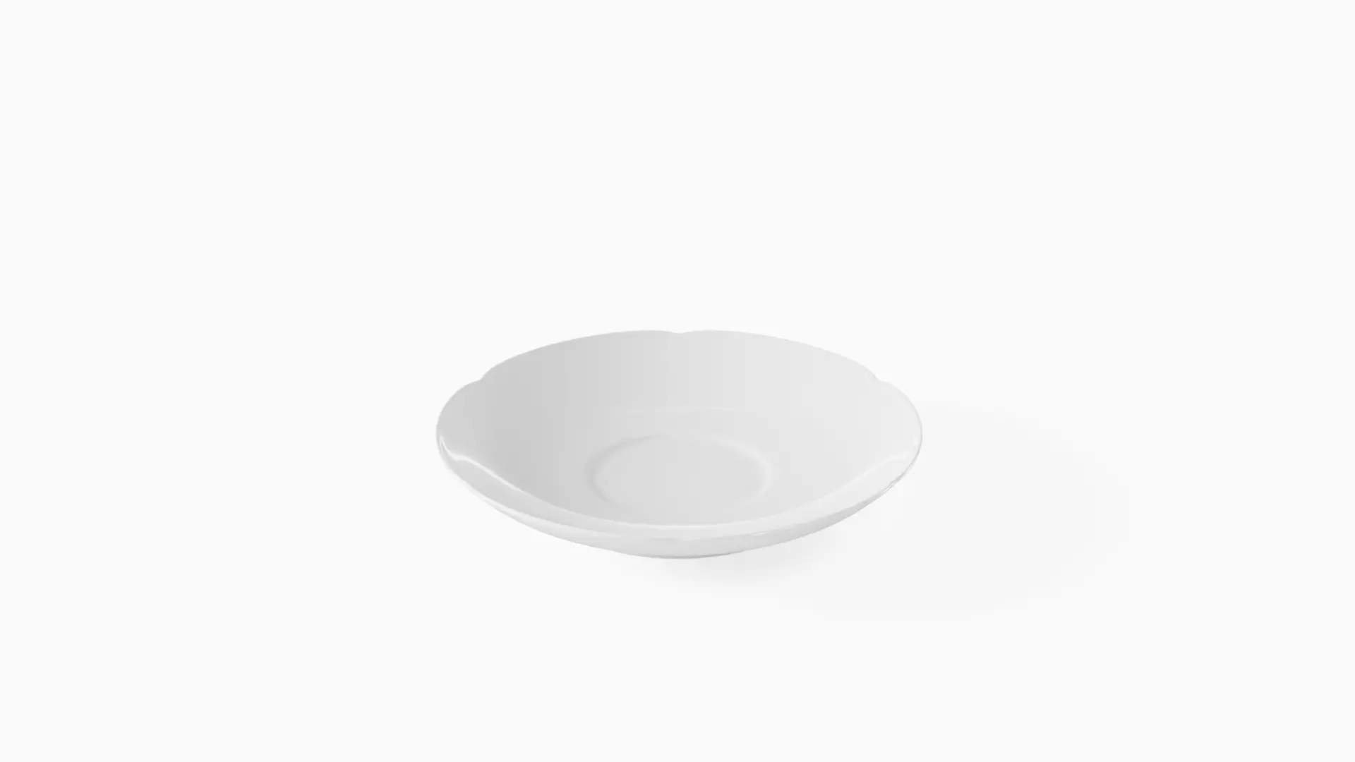 White Tableware Set and Plates Low-poly 3D model_29