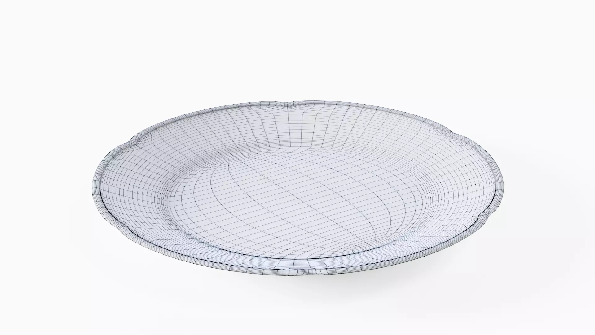 White Tableware Set and Plates Low-poly 3D model_58