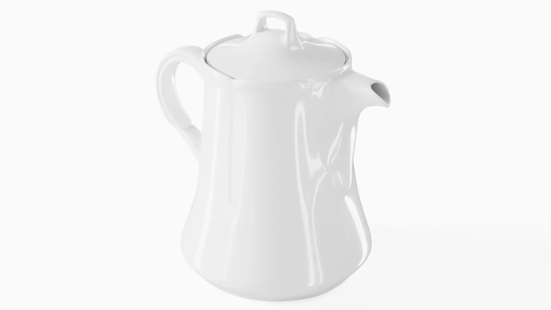 White Tableware Set and Plates Low-poly 3D model_35