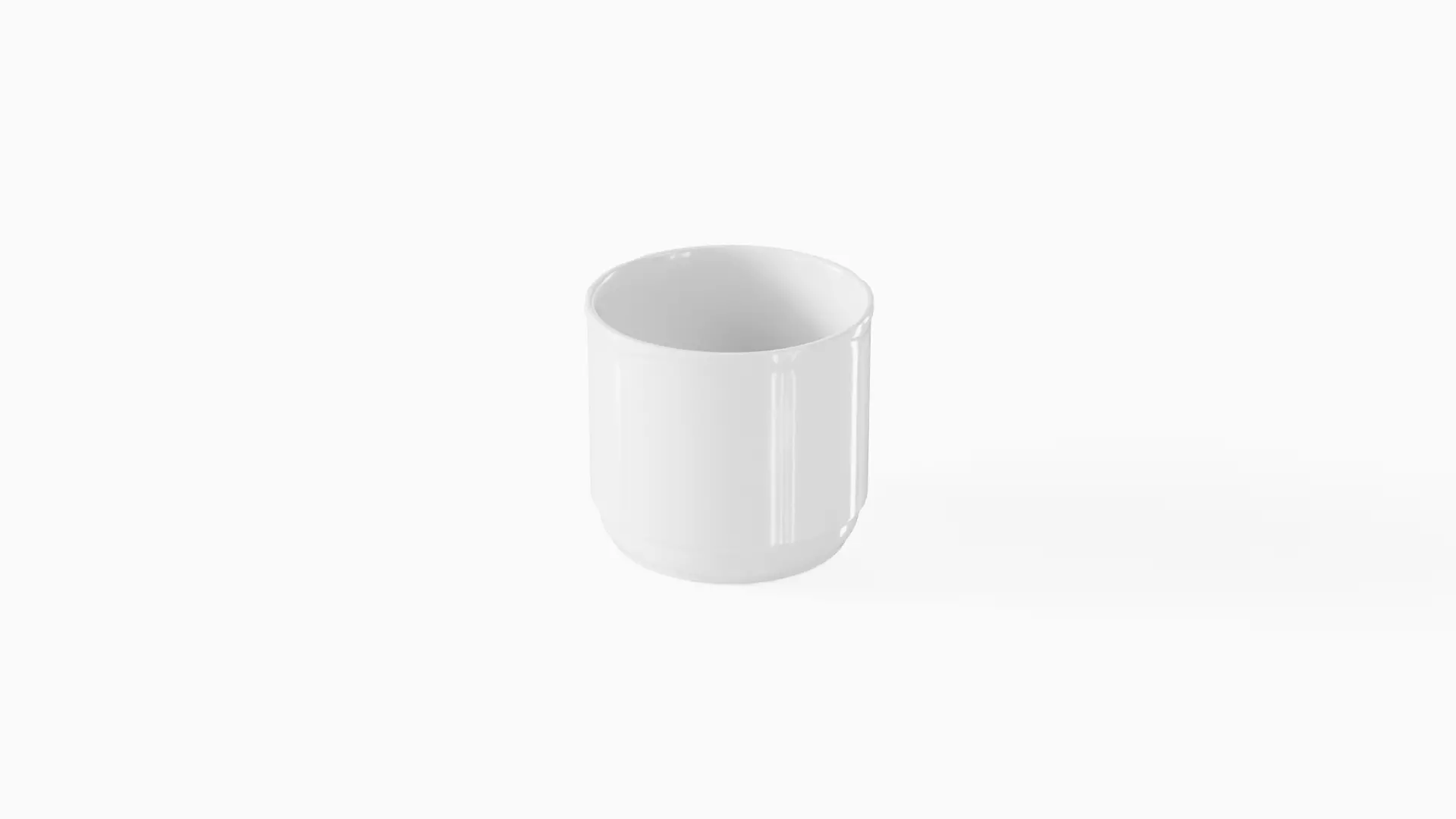 White Tableware Set and Plates Low-poly 3D model_22