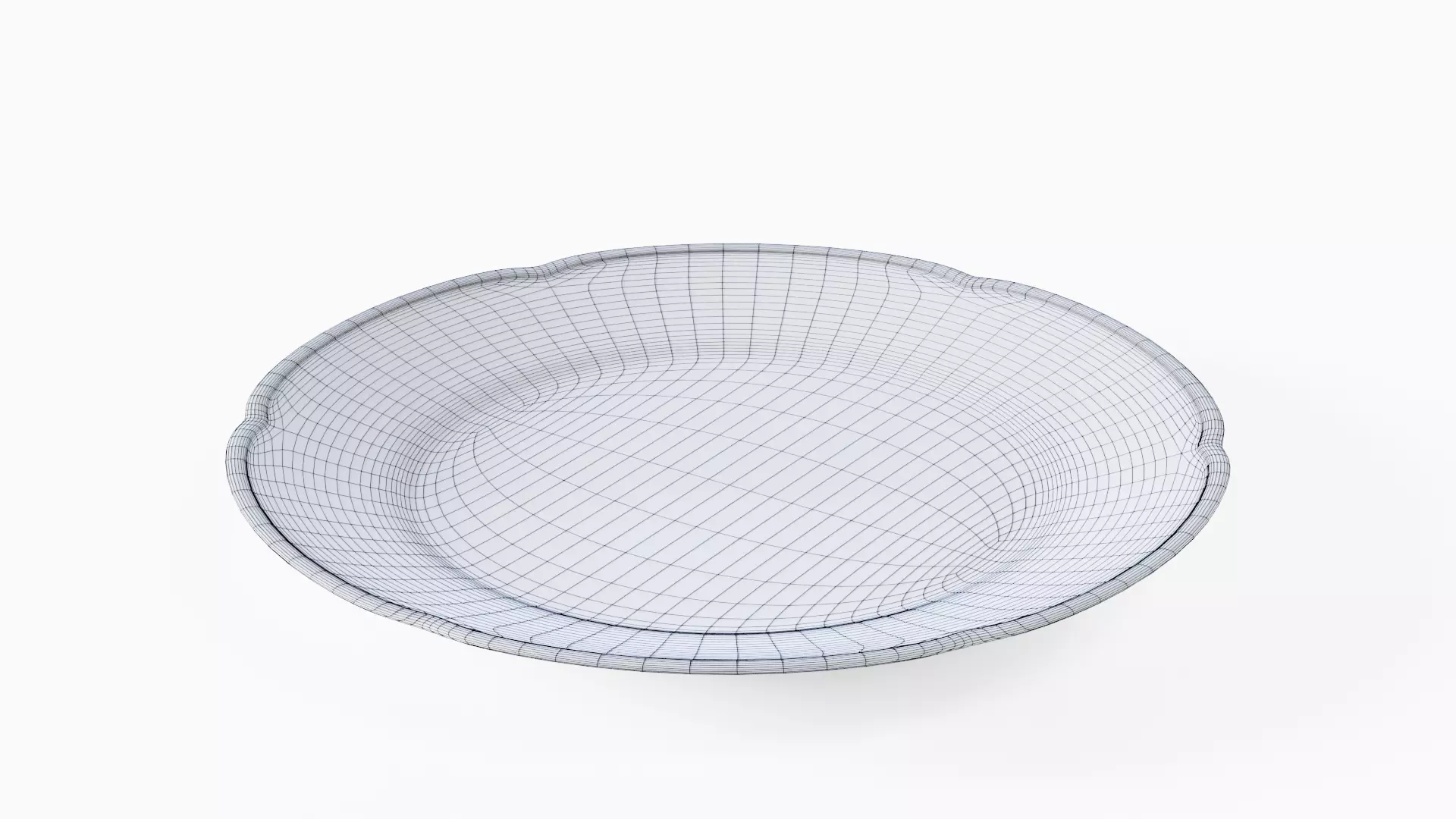 White Tableware Set and Plates Low-poly 3D model_61