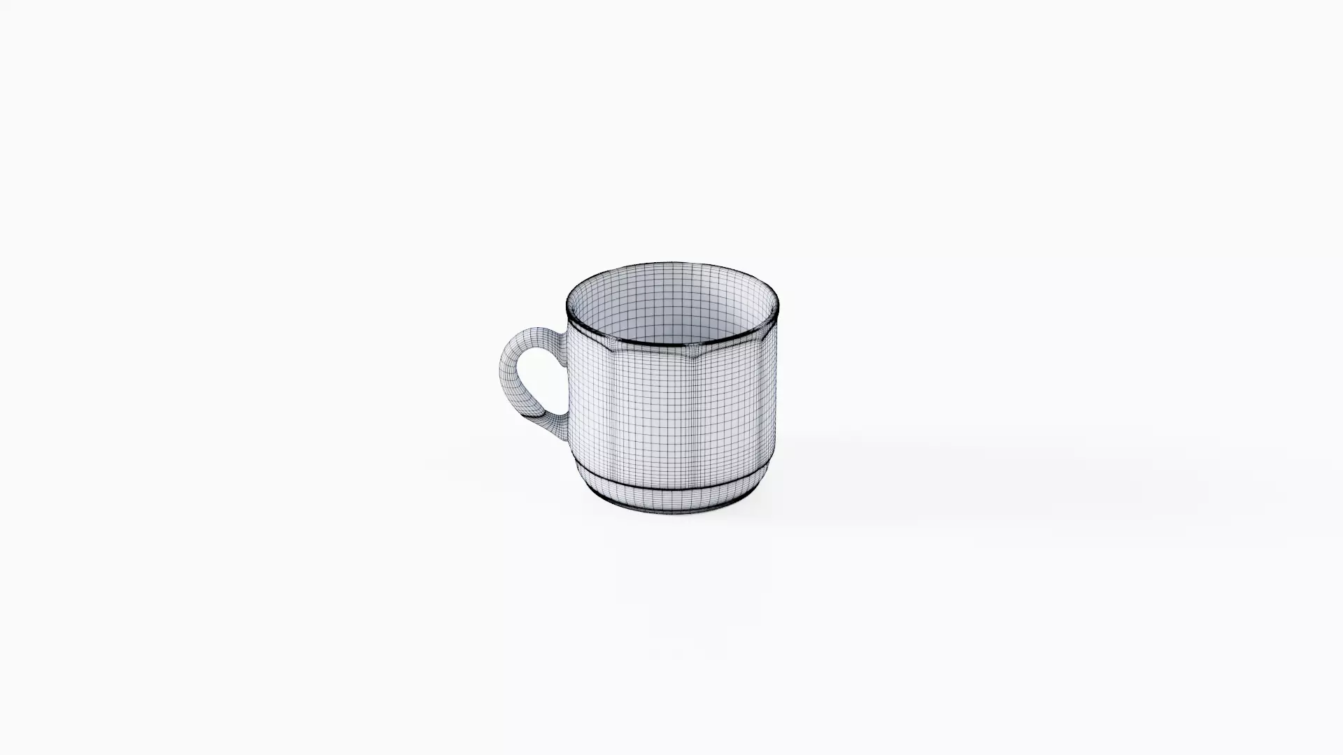 White Tableware Set and Plates Low-poly 3D model_78