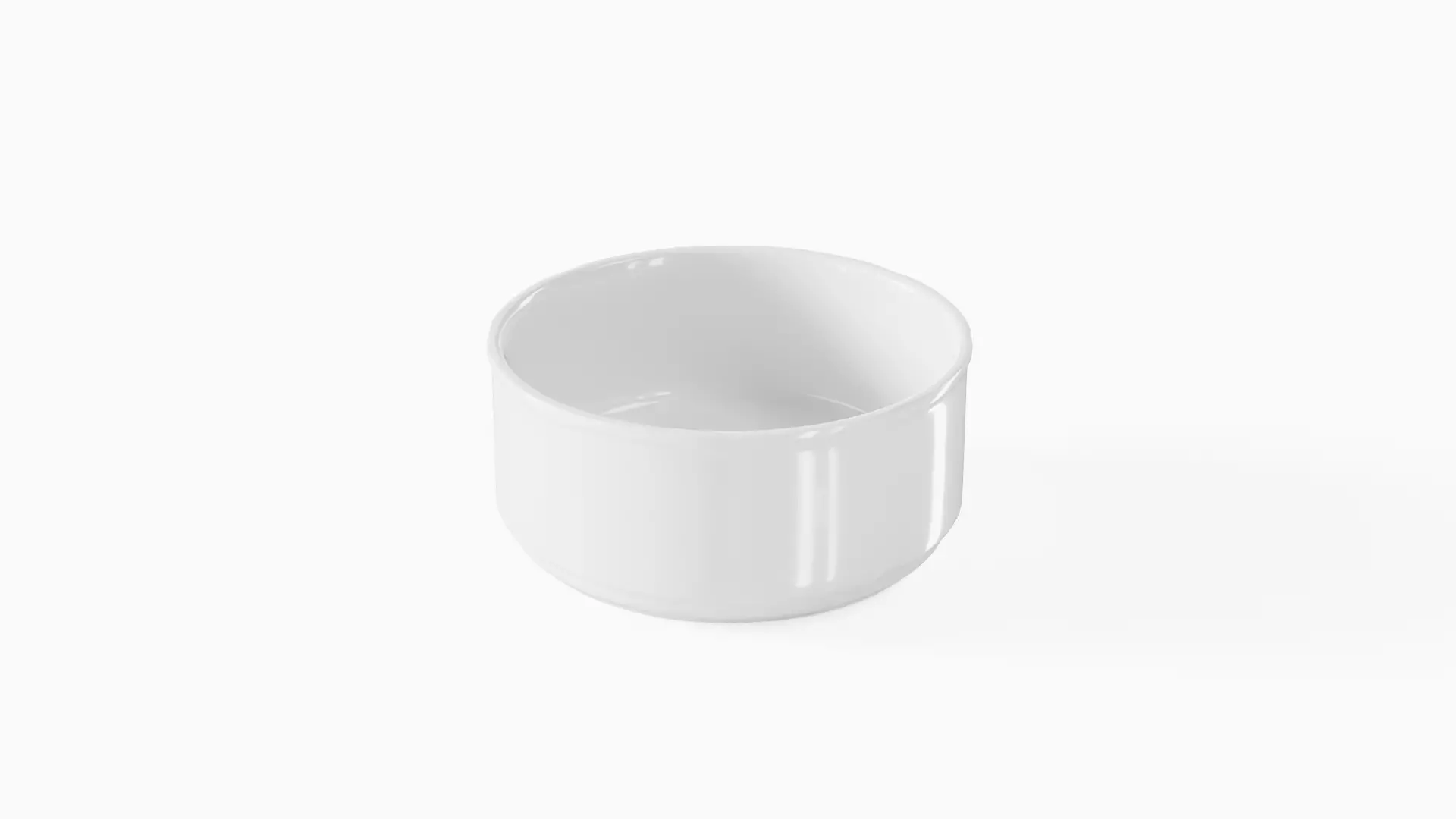 White Tableware Set and Plates Low-poly 3D model_17