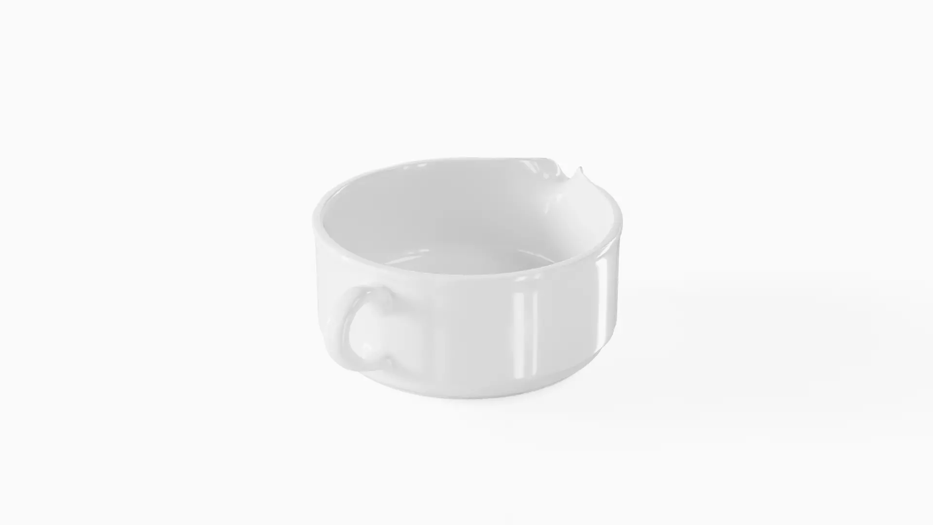 White Tableware Set and Plates Low-poly 3D model_43