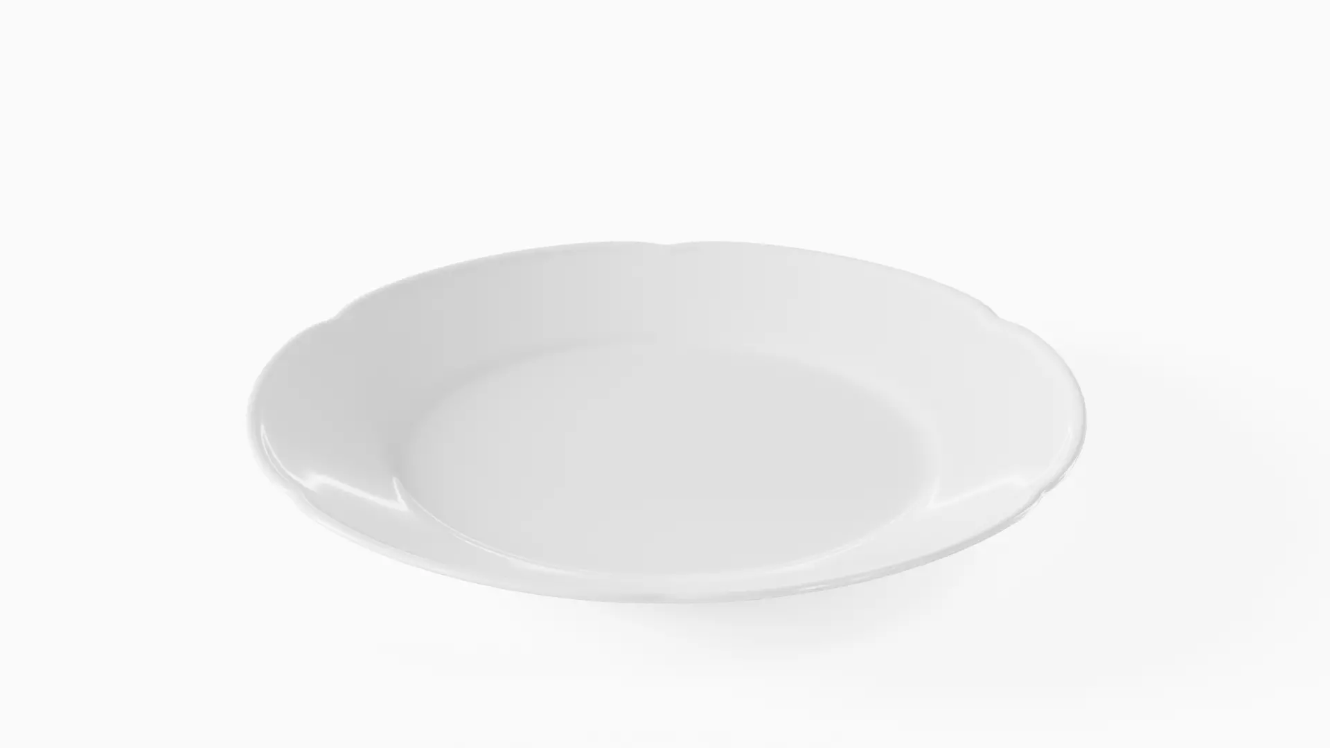 White Tableware Set and Plates Low-poly 3D model_27