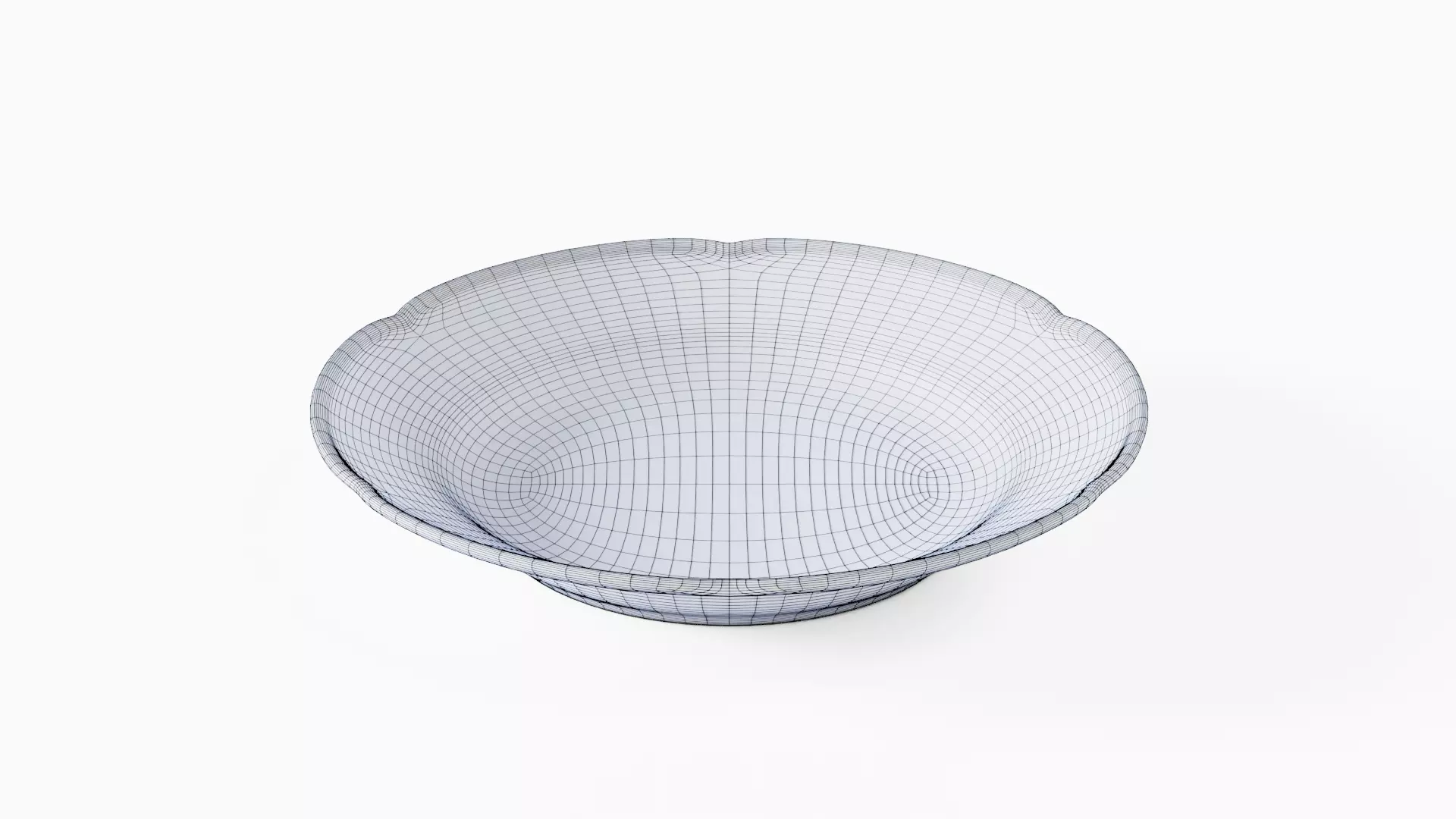 White Tableware Set and Plates Low-poly 3D model_62