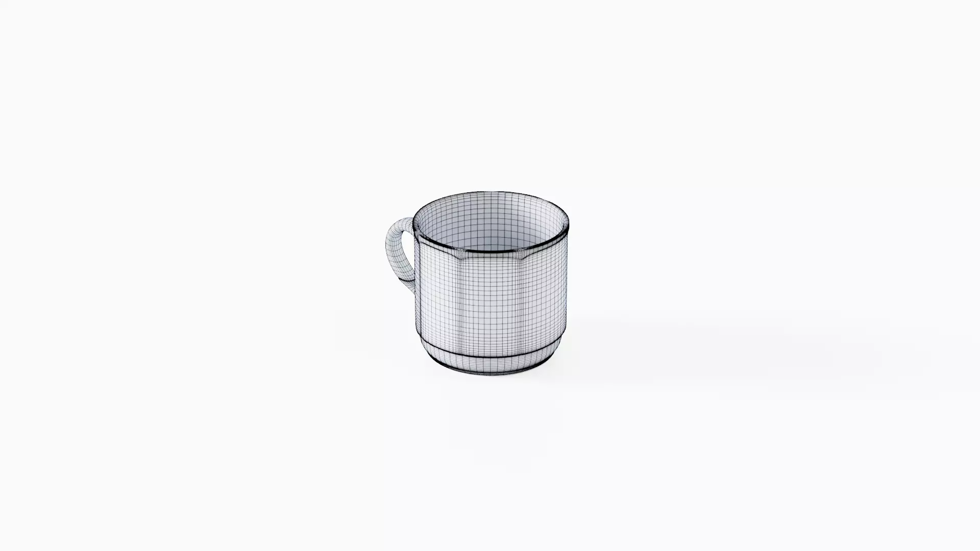 White Tableware Set and Plates Low-poly 3D model_83