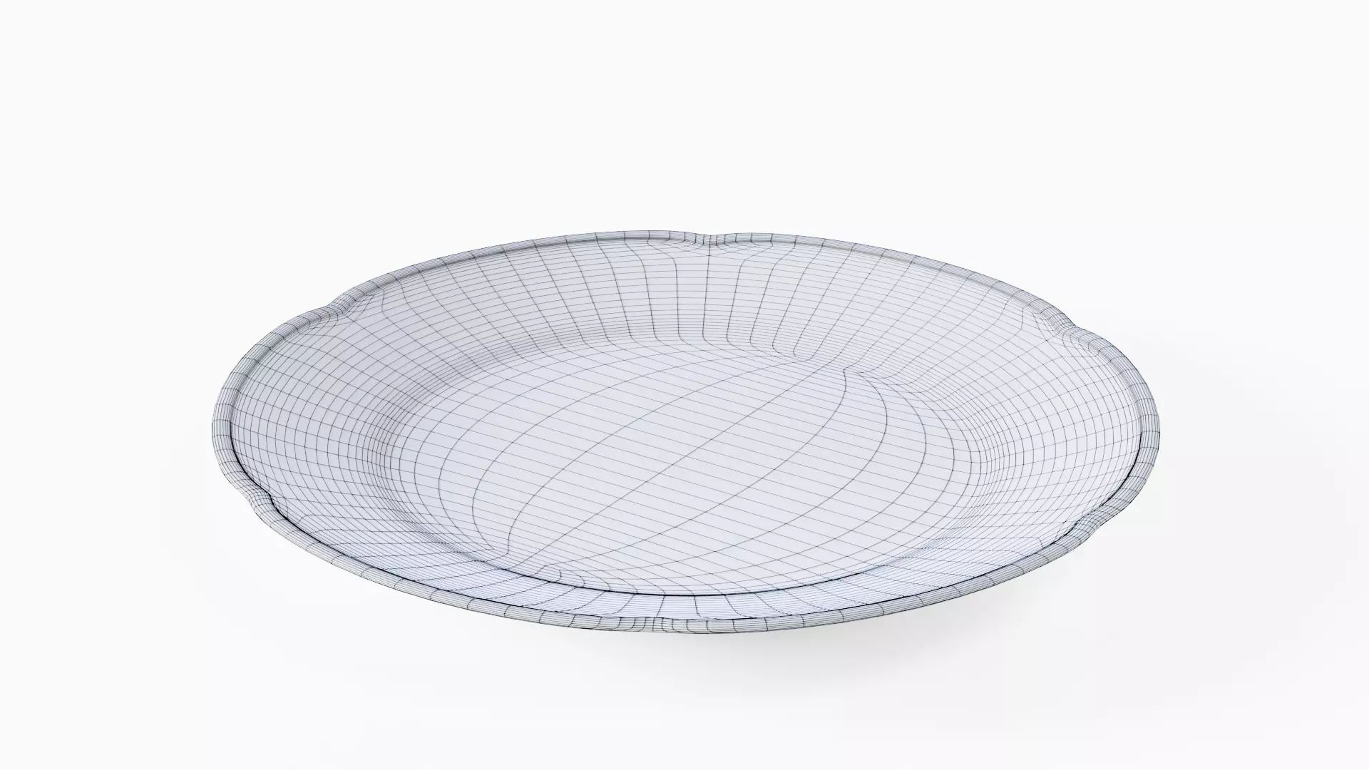 White Tableware Set and Plates Low-poly 3D model_57