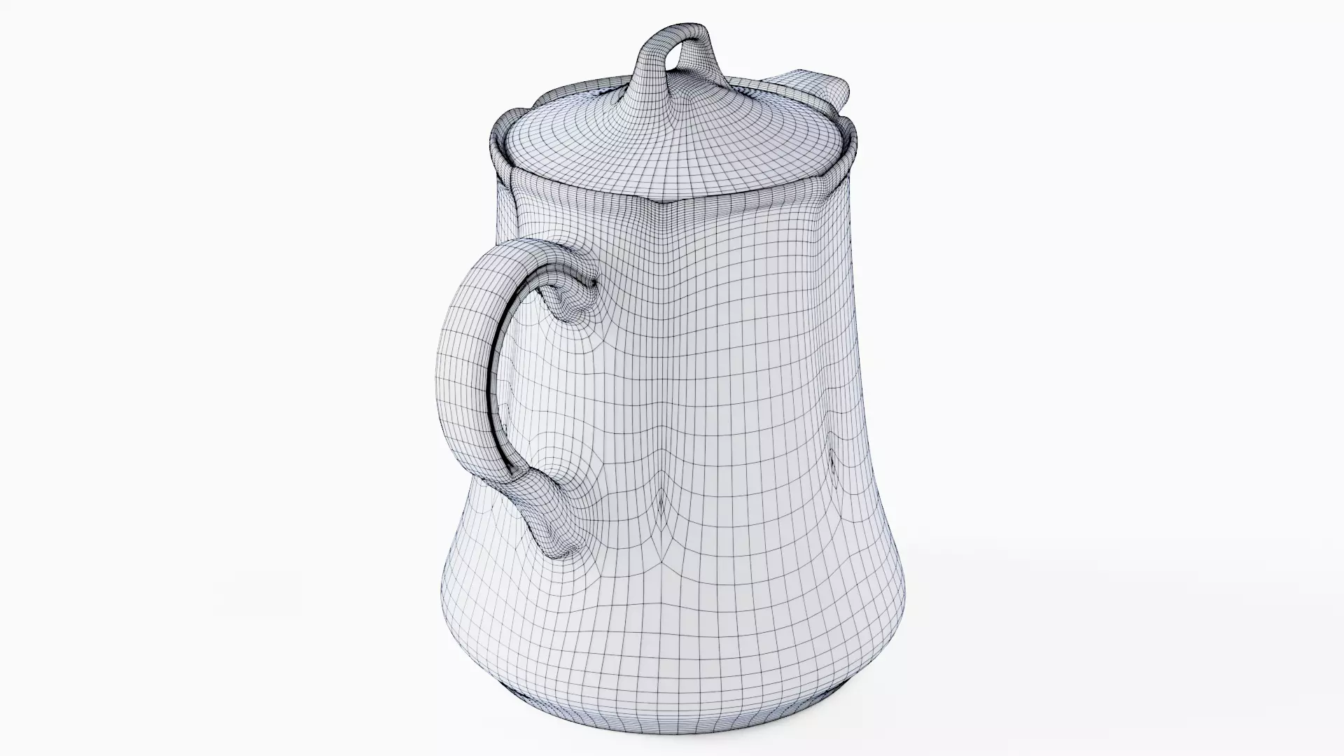 White Tableware Set and Plates Low-poly 3D model_85