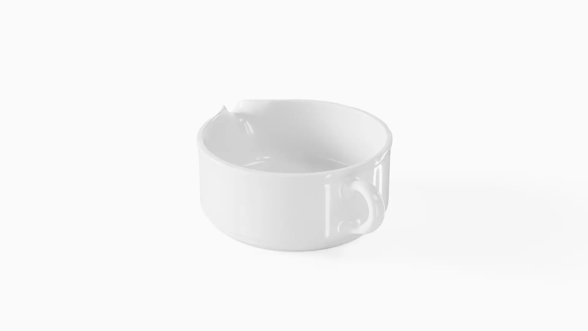 White Tableware Set and Plates Low-poly 3D model_44