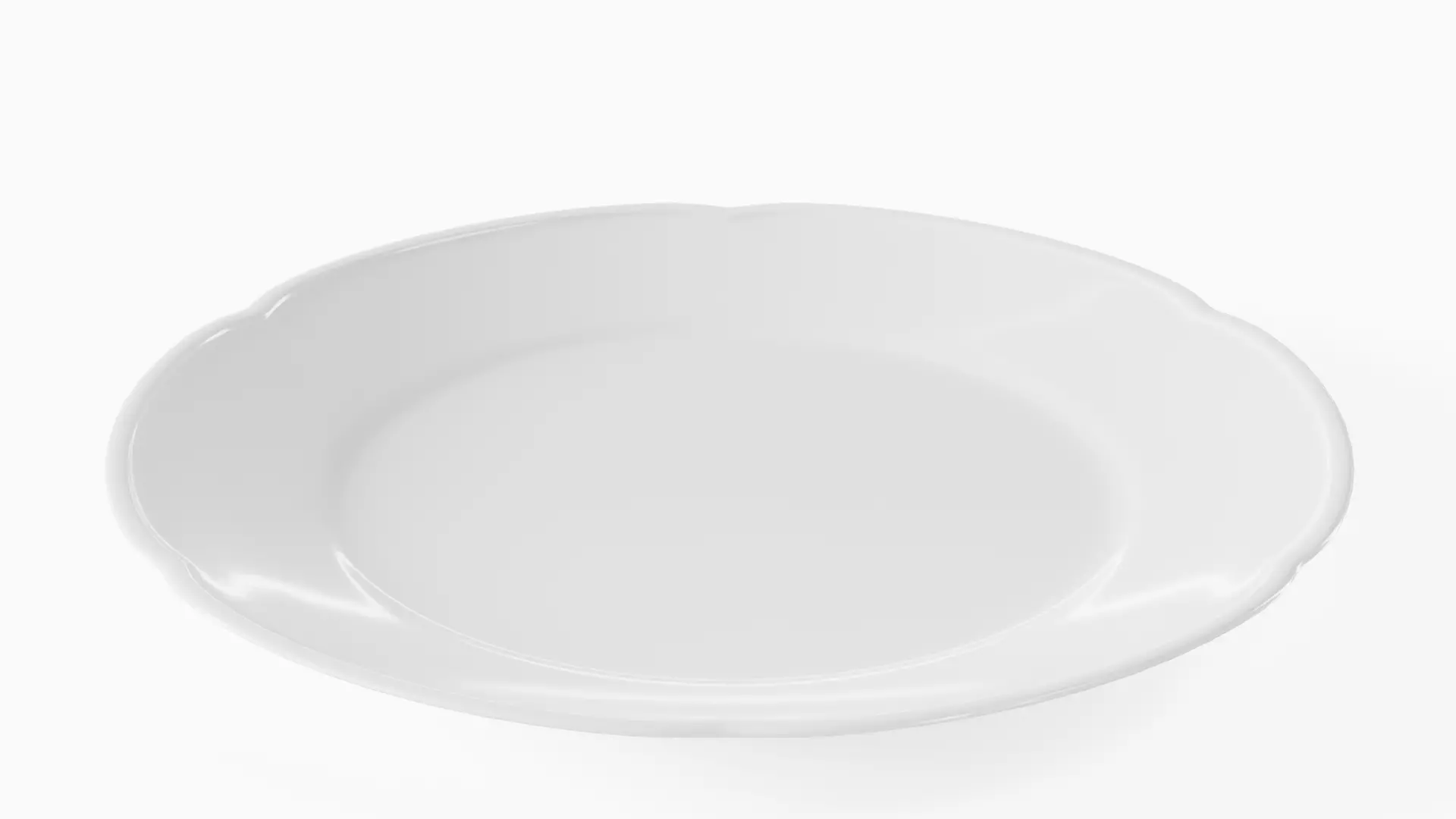 White Tableware Set and Plates Low-poly 3D model_24