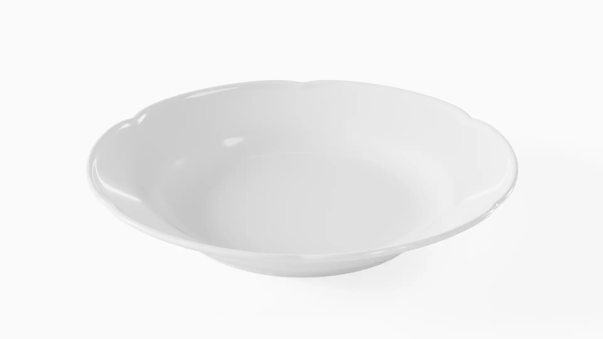 White Tableware Set and Plates Low-poly 3D model_26