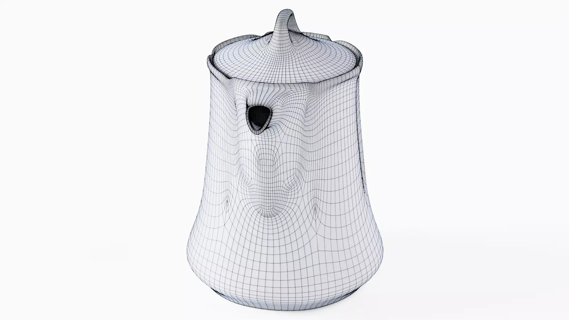 White Tableware Set and Plates Low-poly 3D model_88