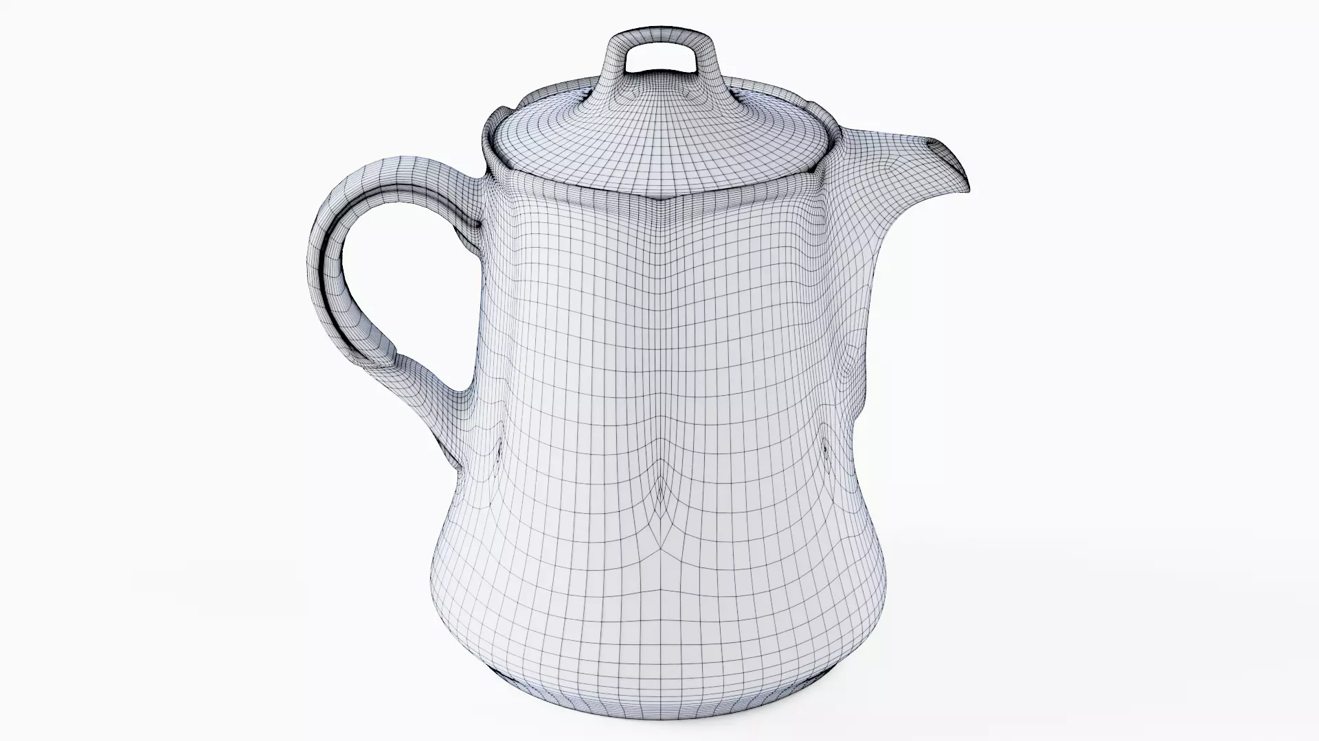 White Tableware Set and Plates Low-poly 3D model_84