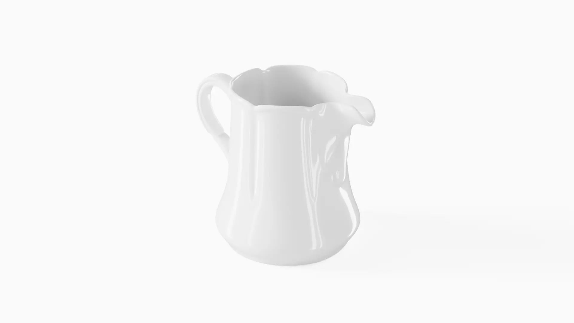 White Tableware Set and Plates Low-poly 3D model_41