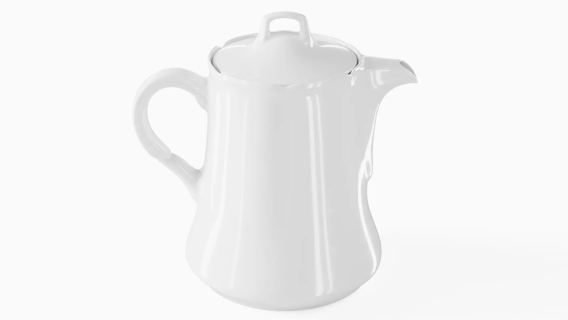 White Tableware Set and Plates Low-poly 3D model_30