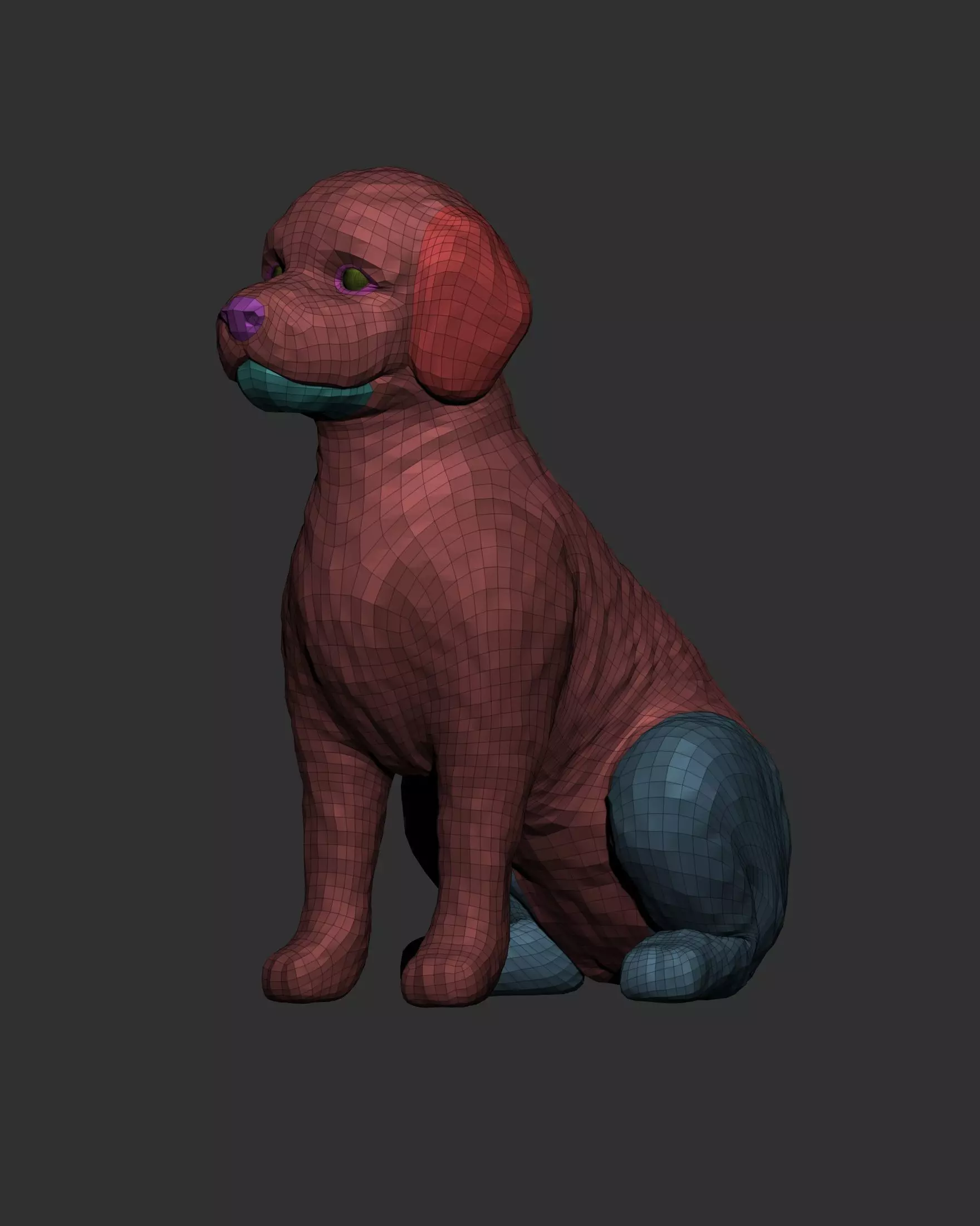 Sitting Poodle Dog 3D print model_19