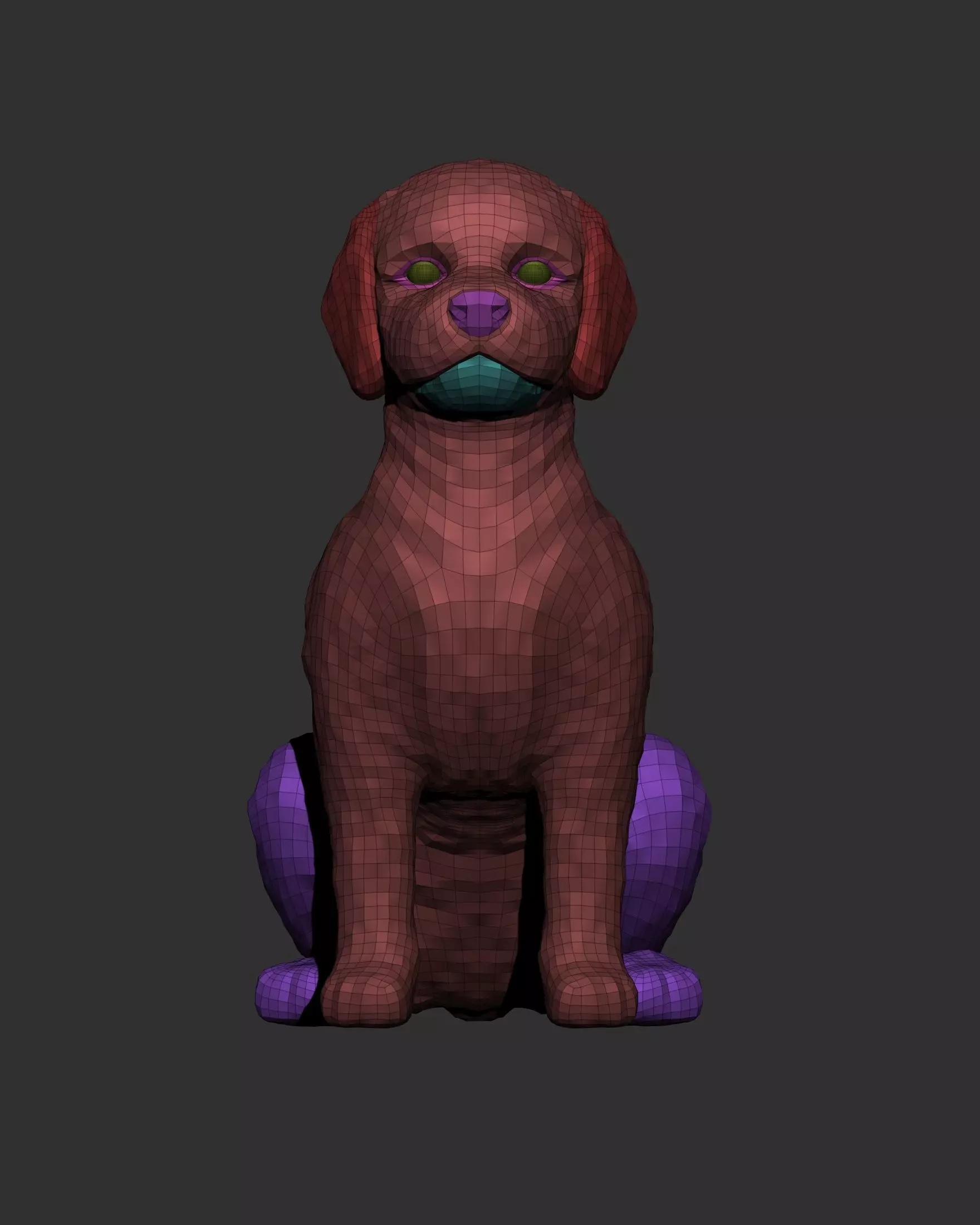 Sitting Poodle Dog 3D print model_16