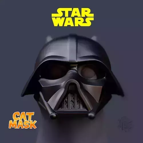 Darth Vader Cat Mask  3D Printable Cosplay for Pets