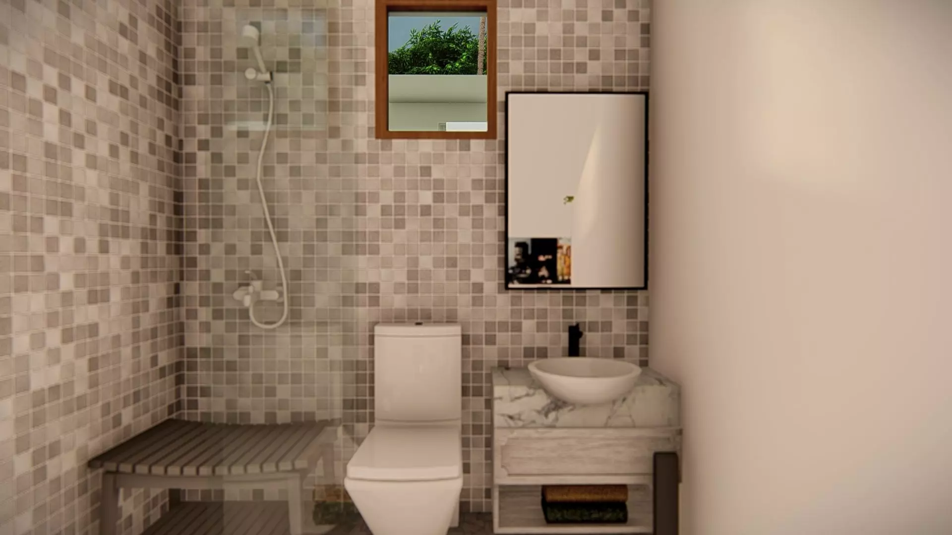 Contemporary Modern House Exterior 3D Model with Sloped Roof 3D model_12