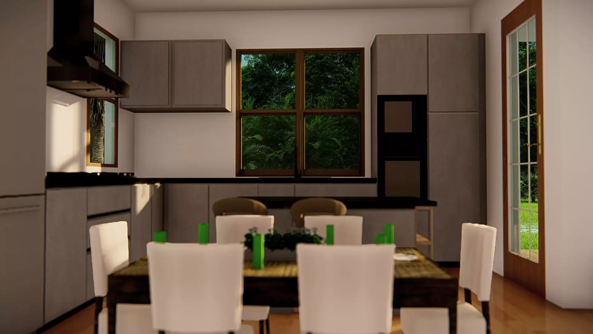 Contemporary Modern House Exterior 3D Model with Sloped Roof 3D model_5