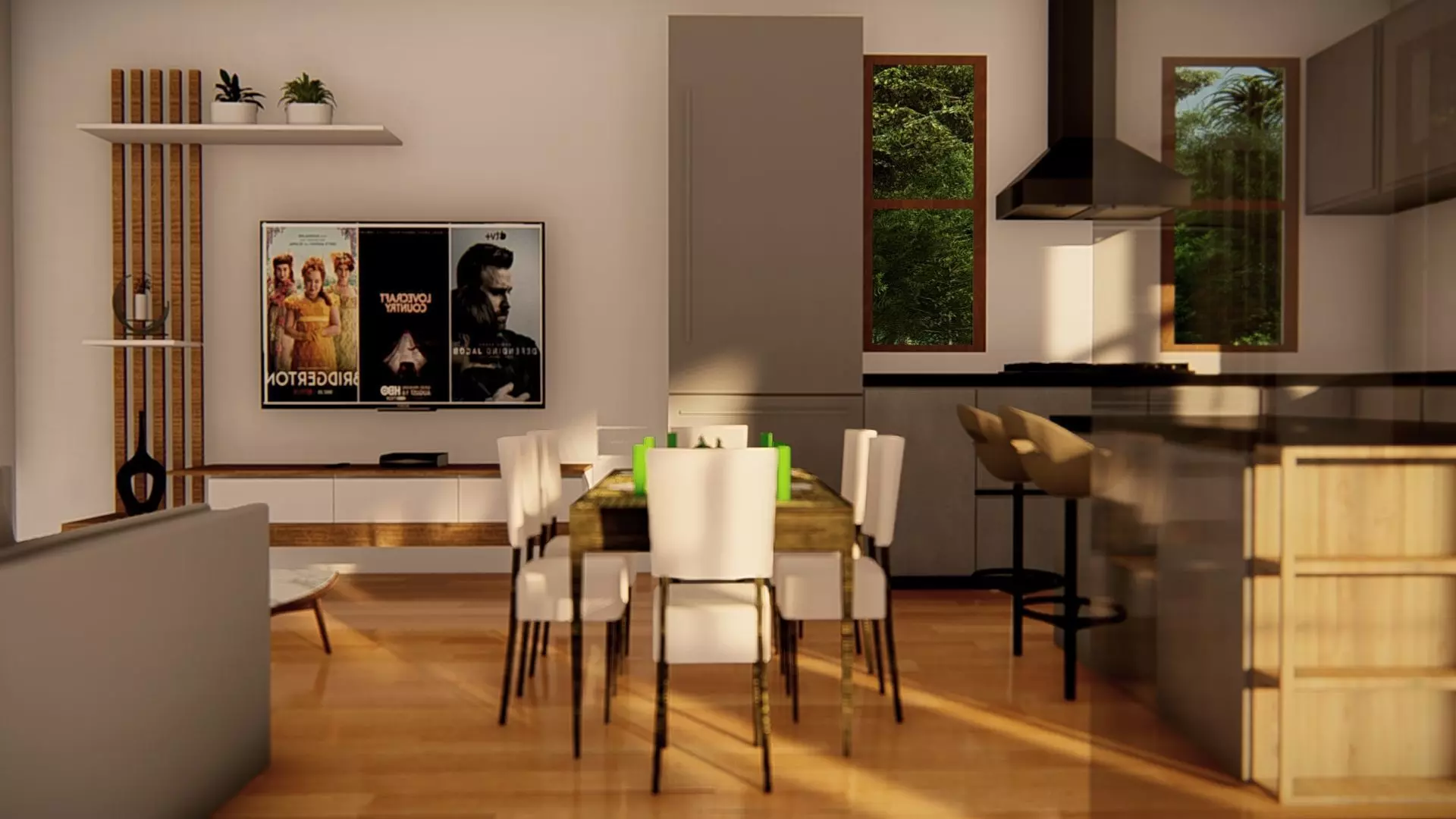 Contemporary Modern House Exterior 3D Model with Sloped Roof 3D model_9