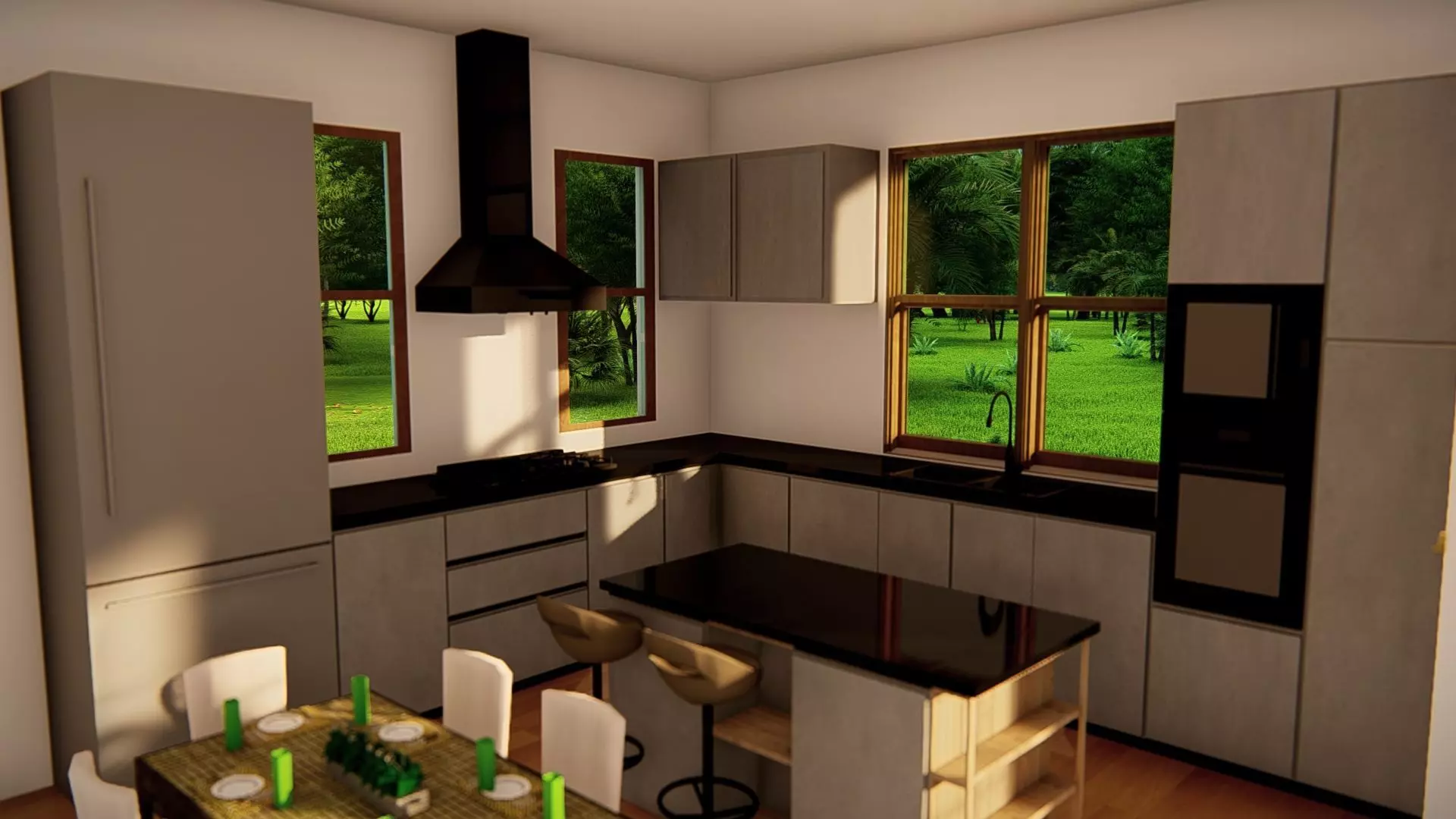 Contemporary Modern House Exterior 3D Model with Sloped Roof 3D model_8