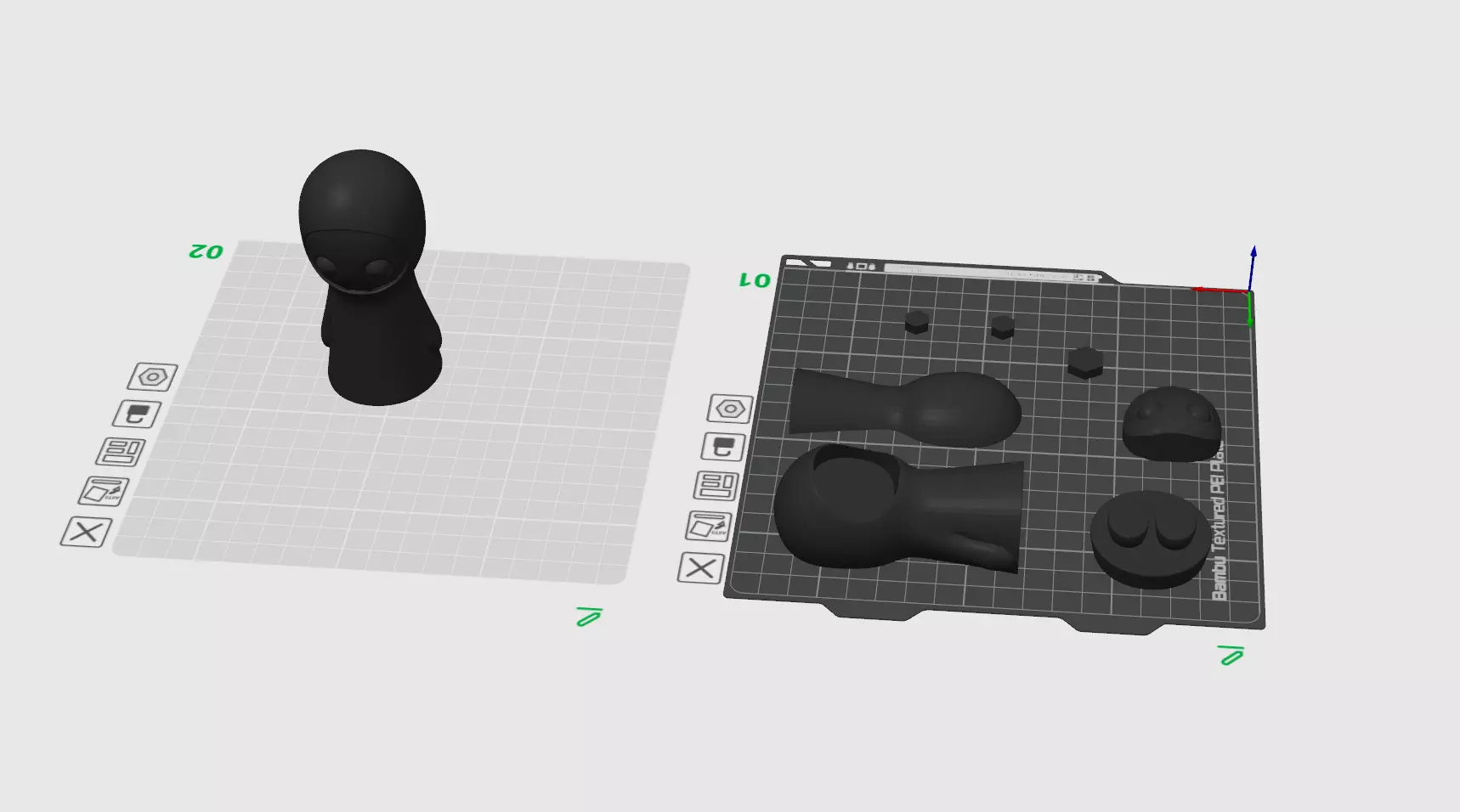 Cute Hooded Figurine Cut Parts for Easy 3D Printing 3D print model_4