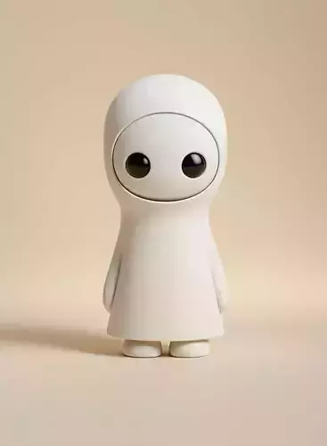 Cute Hooded Figurine Cut Parts for Easy 3D Printing