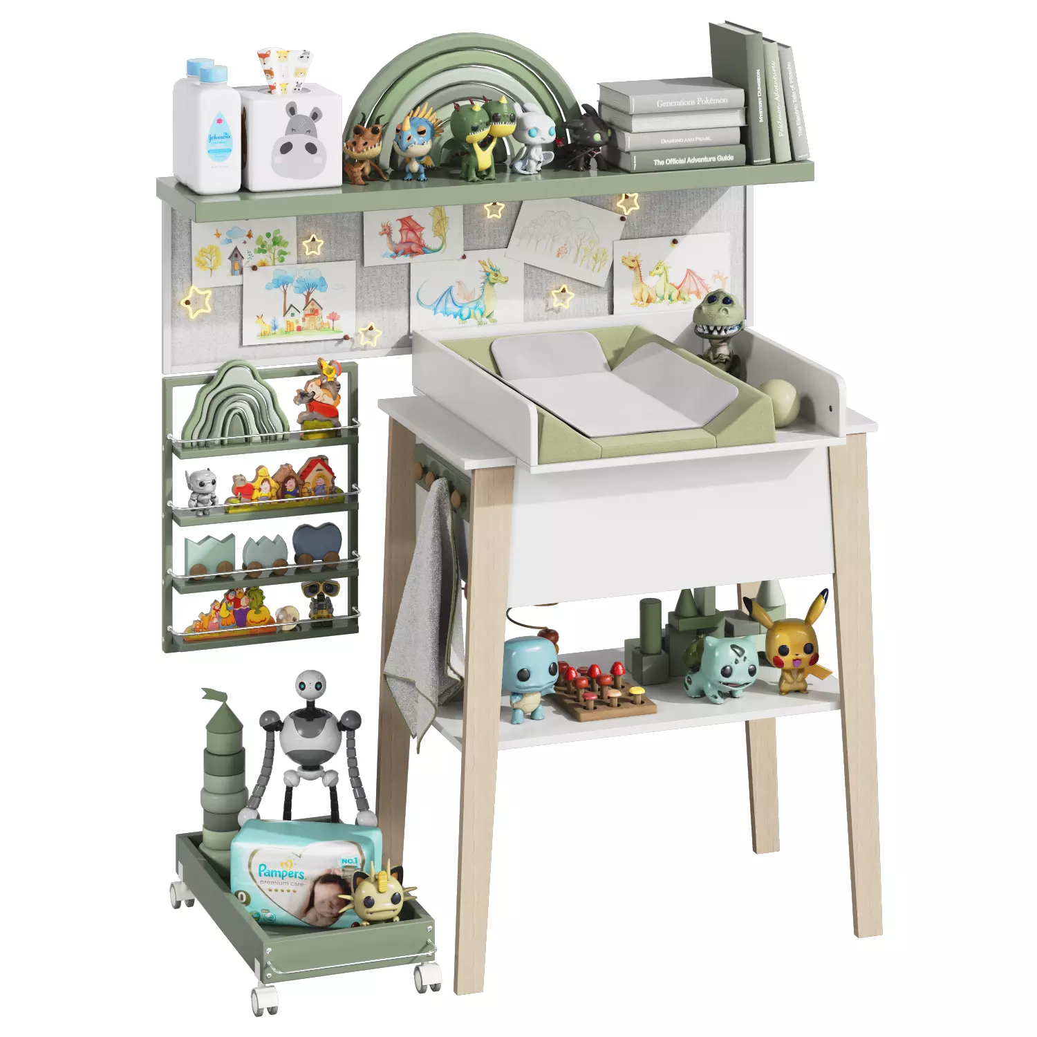 Micuna Changing Table with Decor 3D model_5