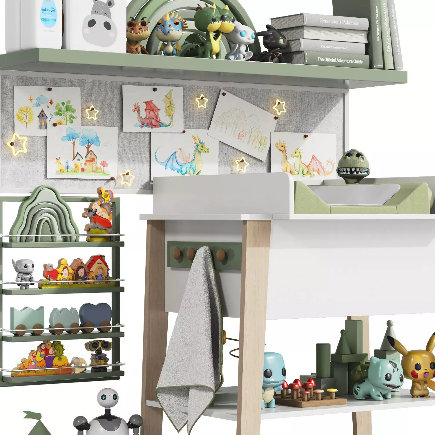 Micuna Changing Table with Decor 3D model_2