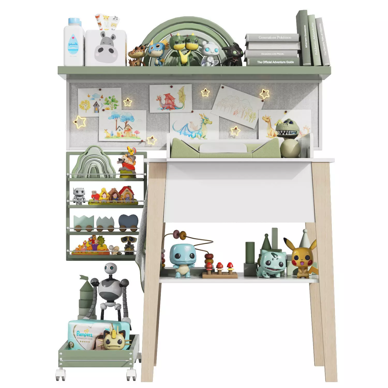 Micuna Changing Table with Decor 3D model_1