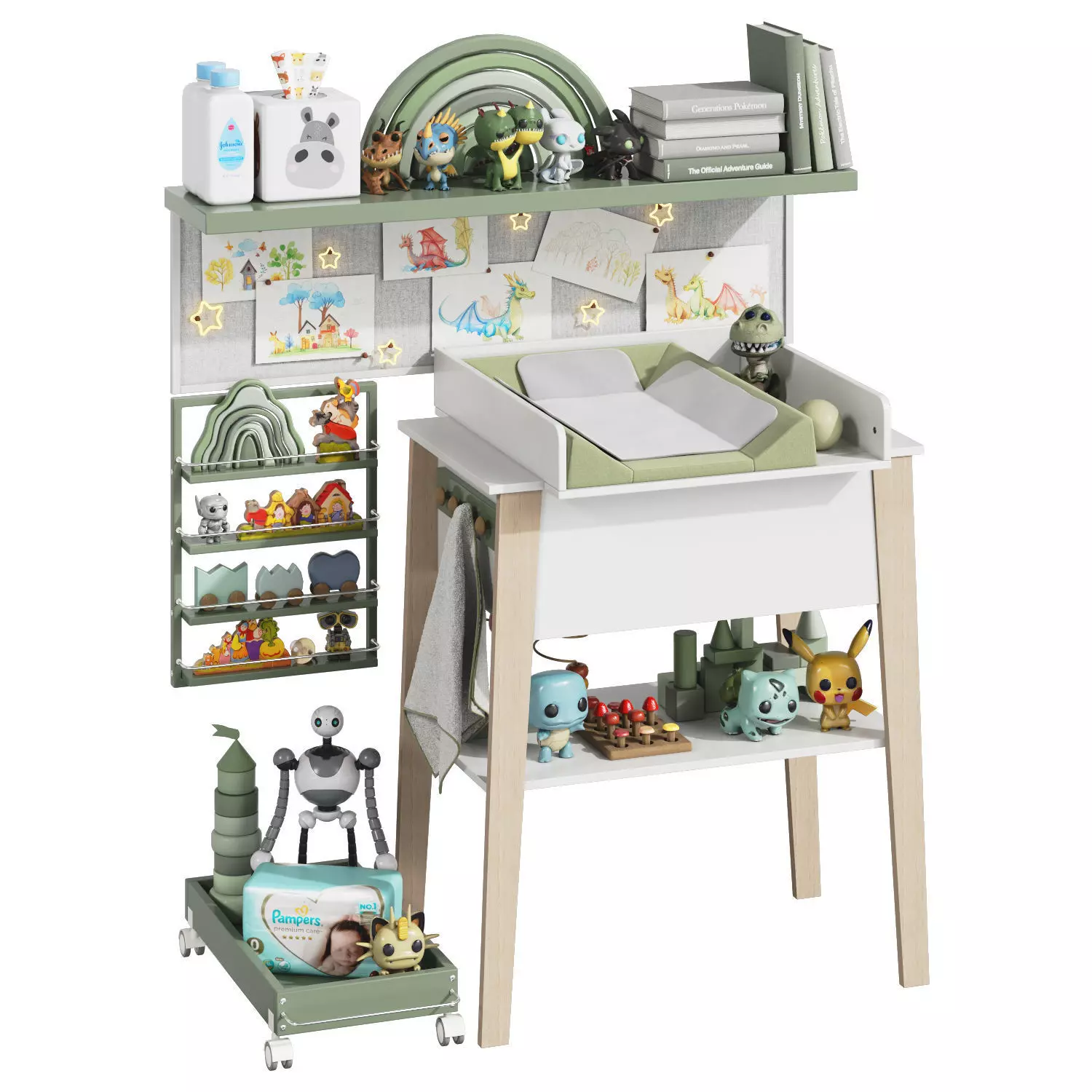 Micuna Changing Table with Decor 3D model_0