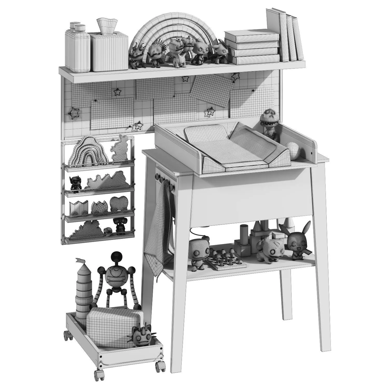 Micuna Changing Table with Decor 3D model_6