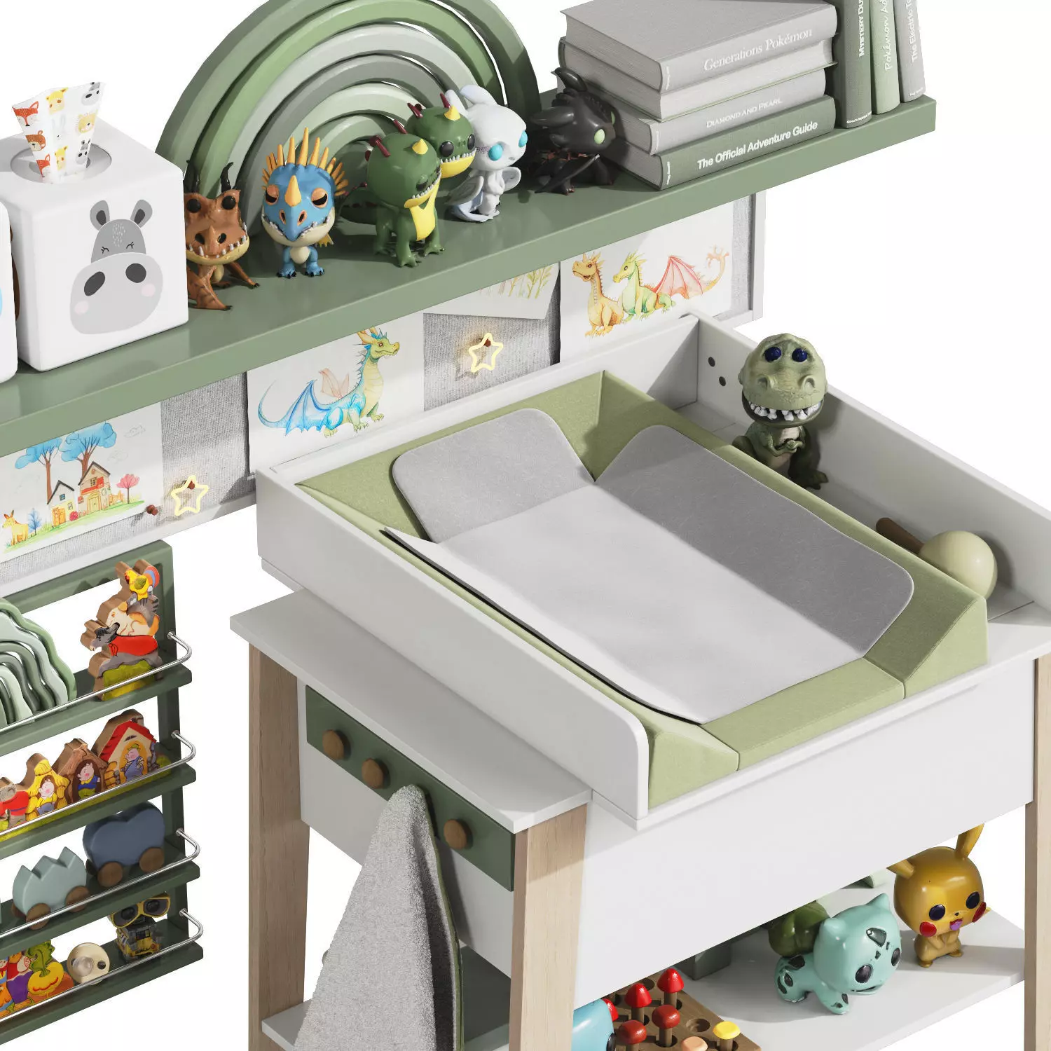Micuna Changing Table with Decor 3D model_3