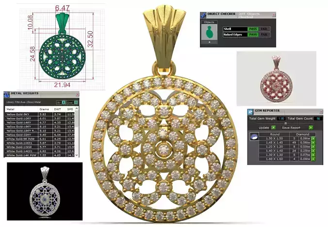 Luxury Jewelry Pendant Model Mandala Medallion jp0343