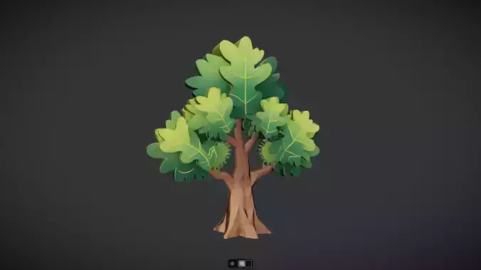 cartoon-style tree with leaves