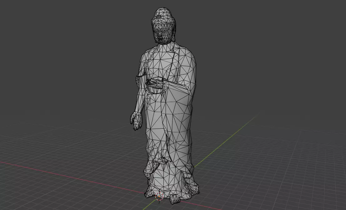 Low Poly Standing Amitabha Buddha Statue Low-poly 3D model_5